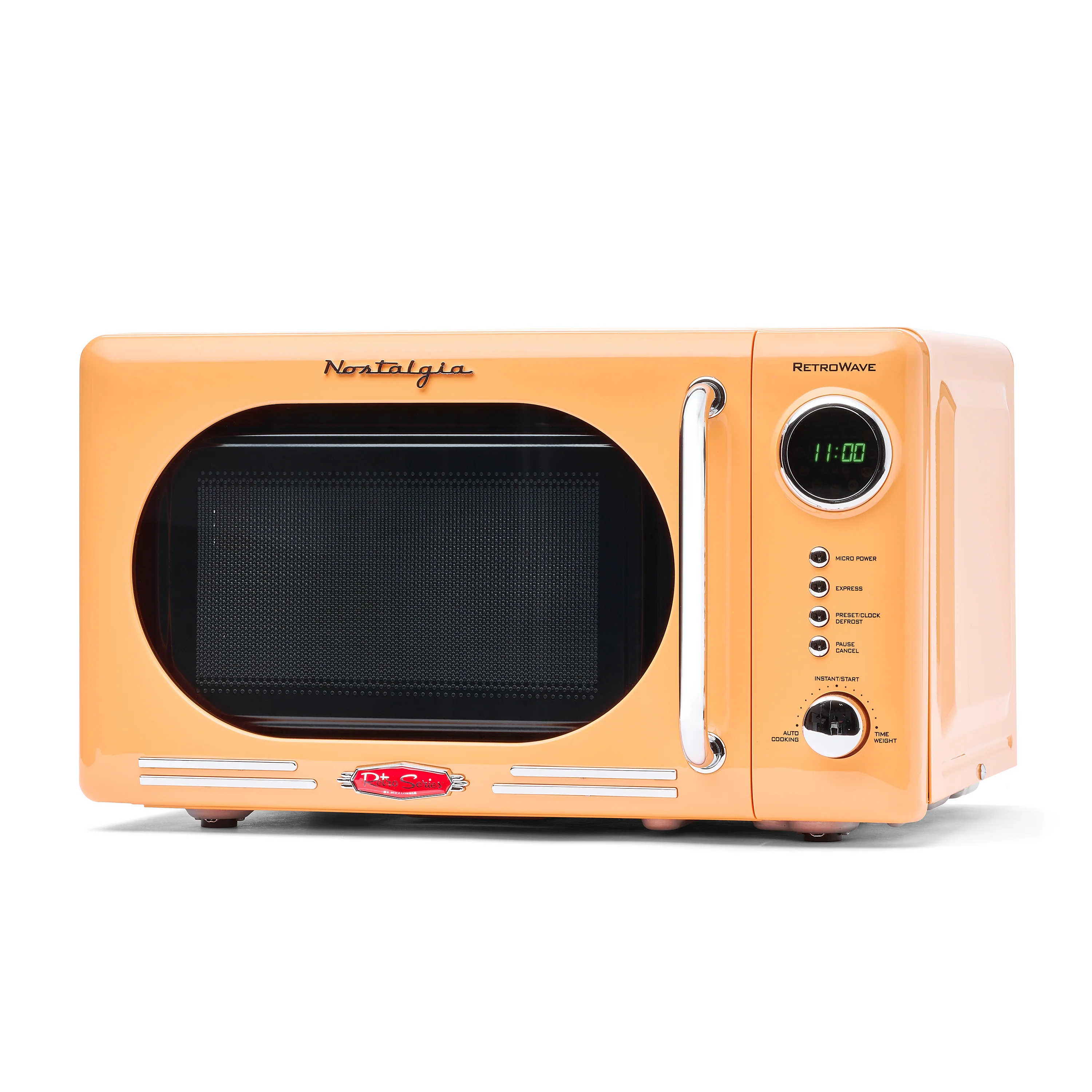 Retro 0.7 Cubic Foot 700-Watt Countertop Microwave Oven - Orange - Inhomebuy