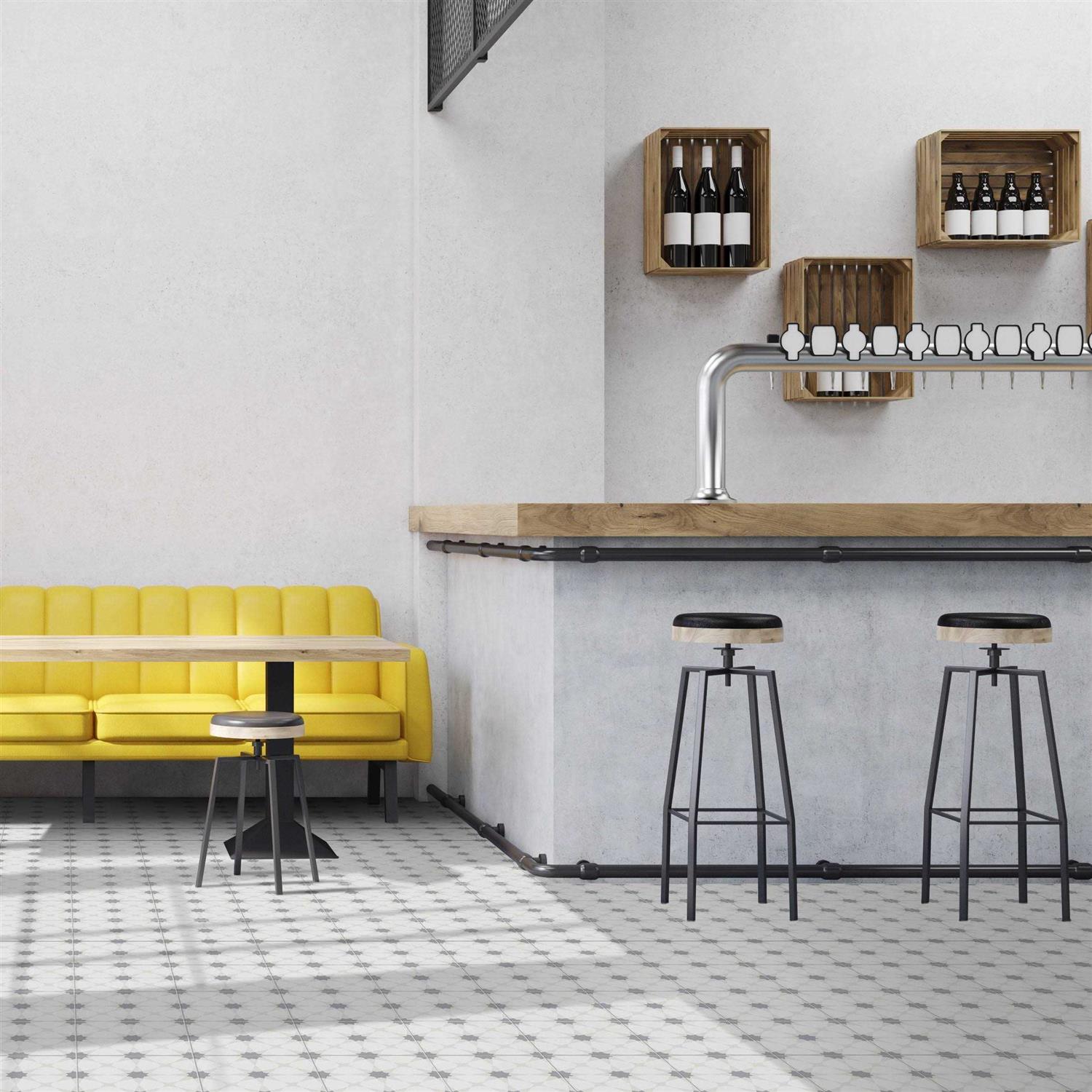 MSI Encaustic Baroque Stamp 8 in. x 8 in. Matte Porcelain Patterned Look Floor and Wall Tile - Inhomebuy