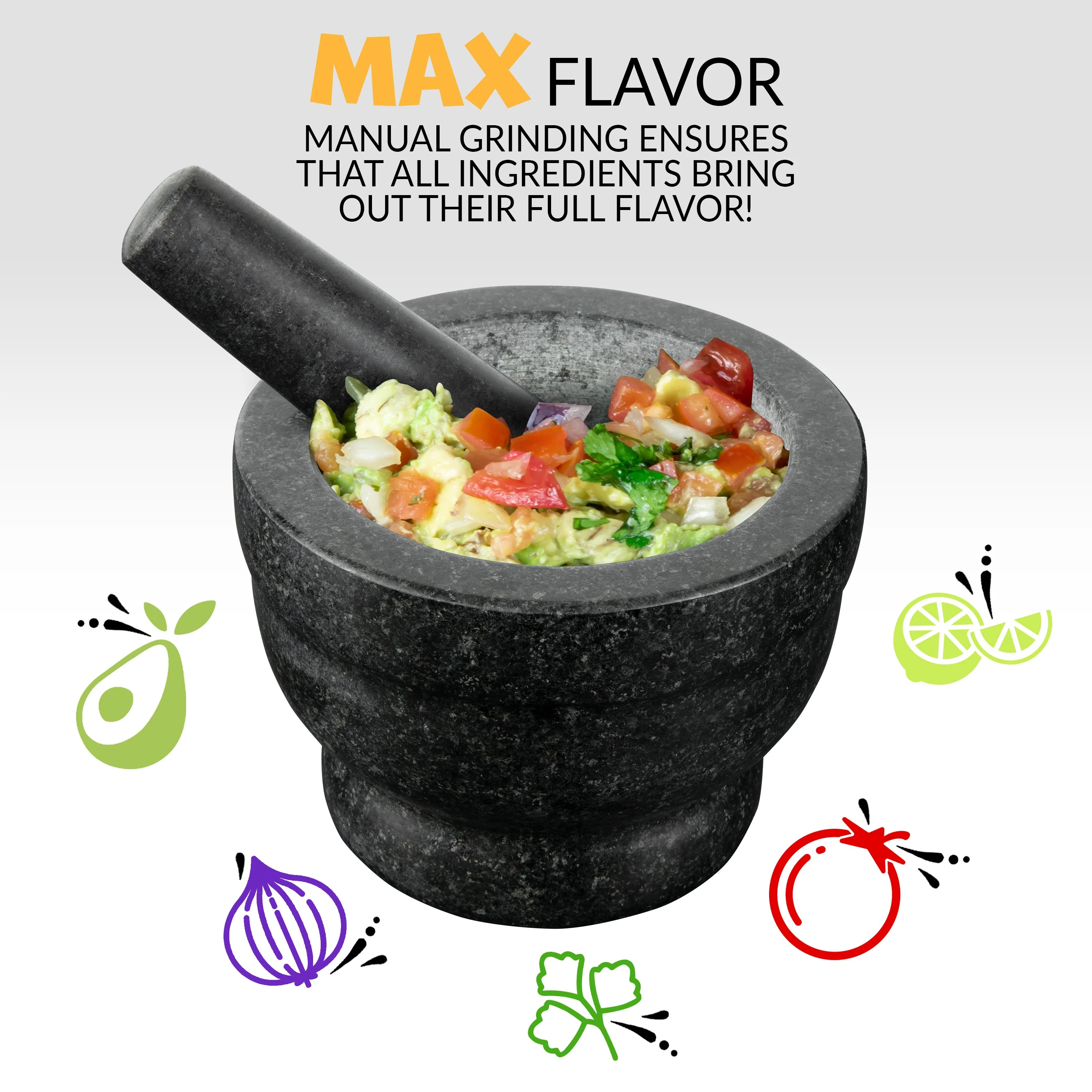 Taco Tuesday 5-Inch Granite Mortar & Pestle - Inhomebuy