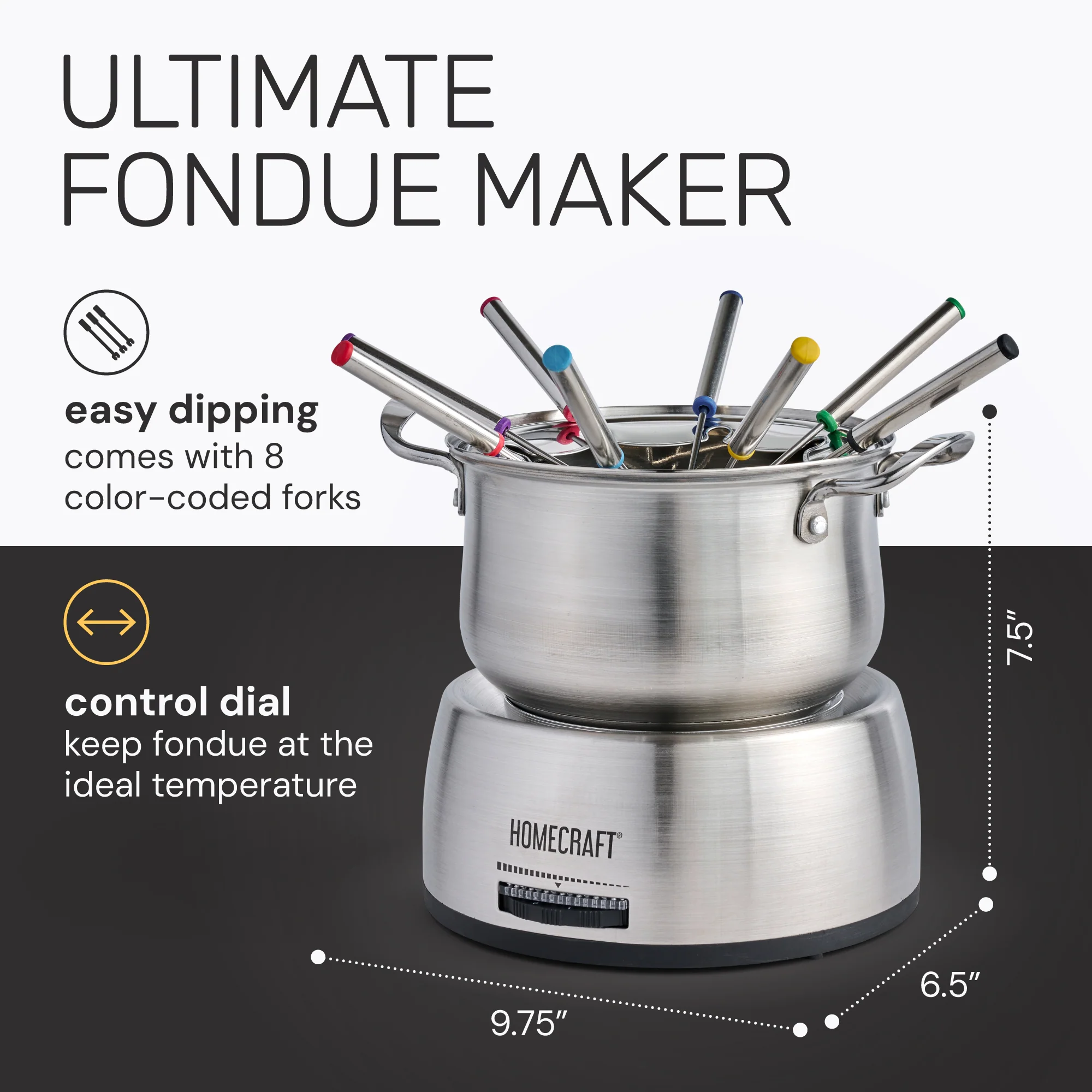 HomeCraft�?8-Cup Electric Fondue Set - Inhomebuy
