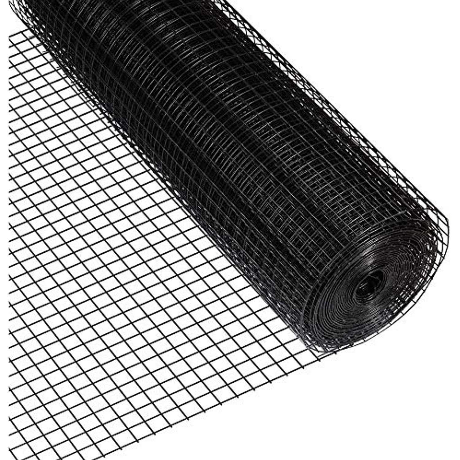 Fencer Wire 16 Gauge Black Vinyl Coated Welded Wire Mesh Size 1.5 inch by 1.5 inch - Inhomebuy