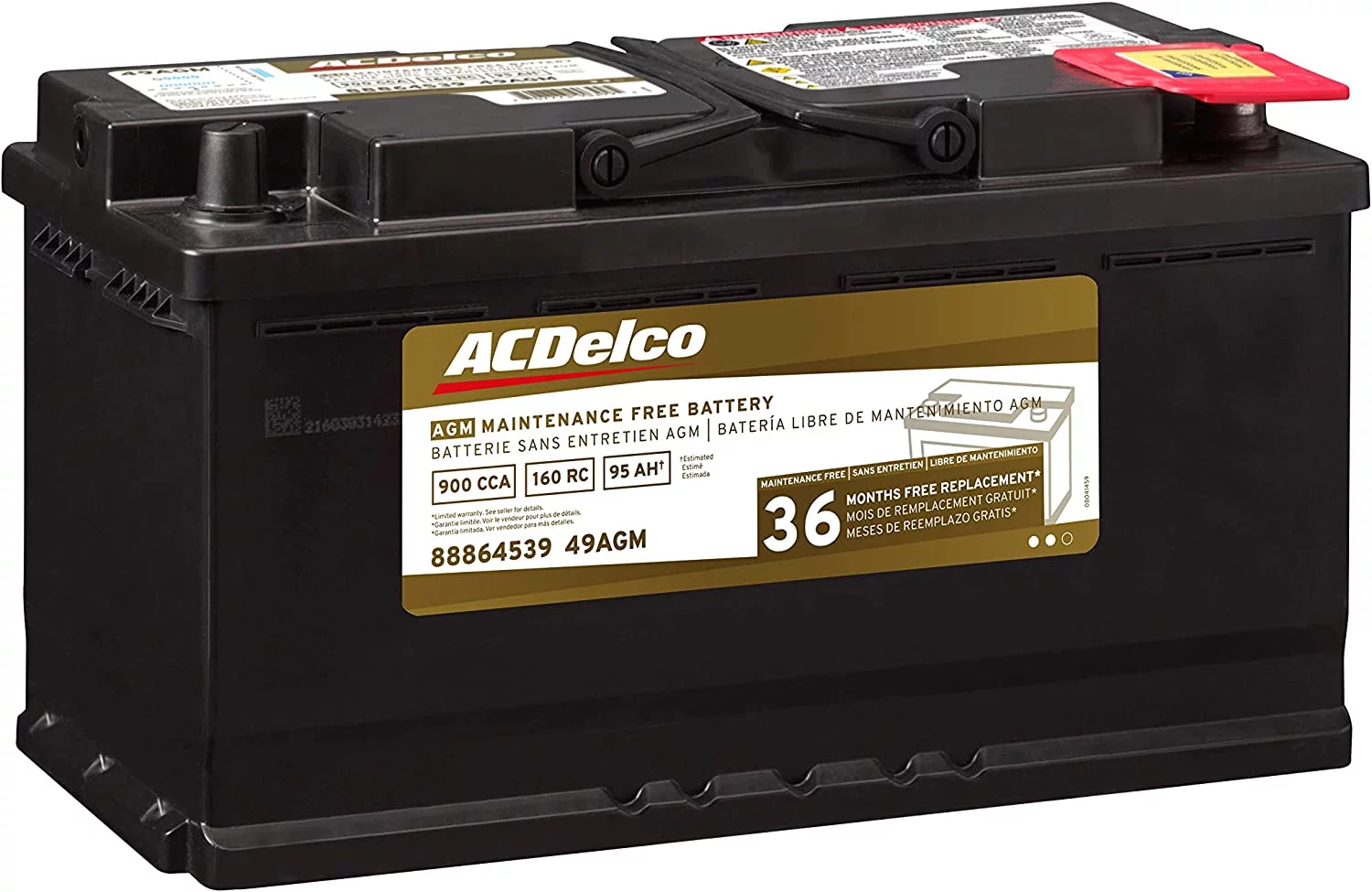 ACDelco AGM Automotive BCI Group 49 Battery 49AGM 12 Volts - Inhomebuy