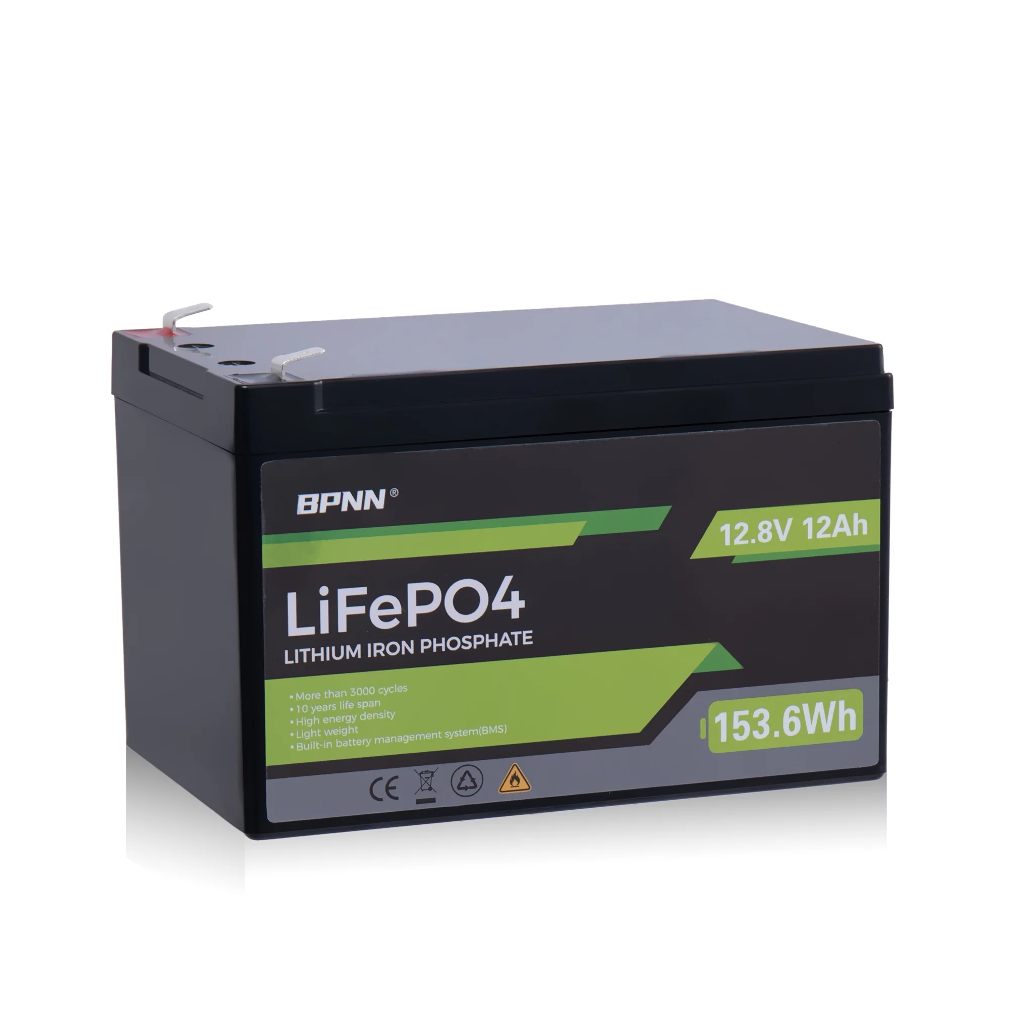 BPNN 12V 100Ah LiFePO4 Battery Long Cycles 12V Lithium Battery for RV Home Backup - Inhomebuy