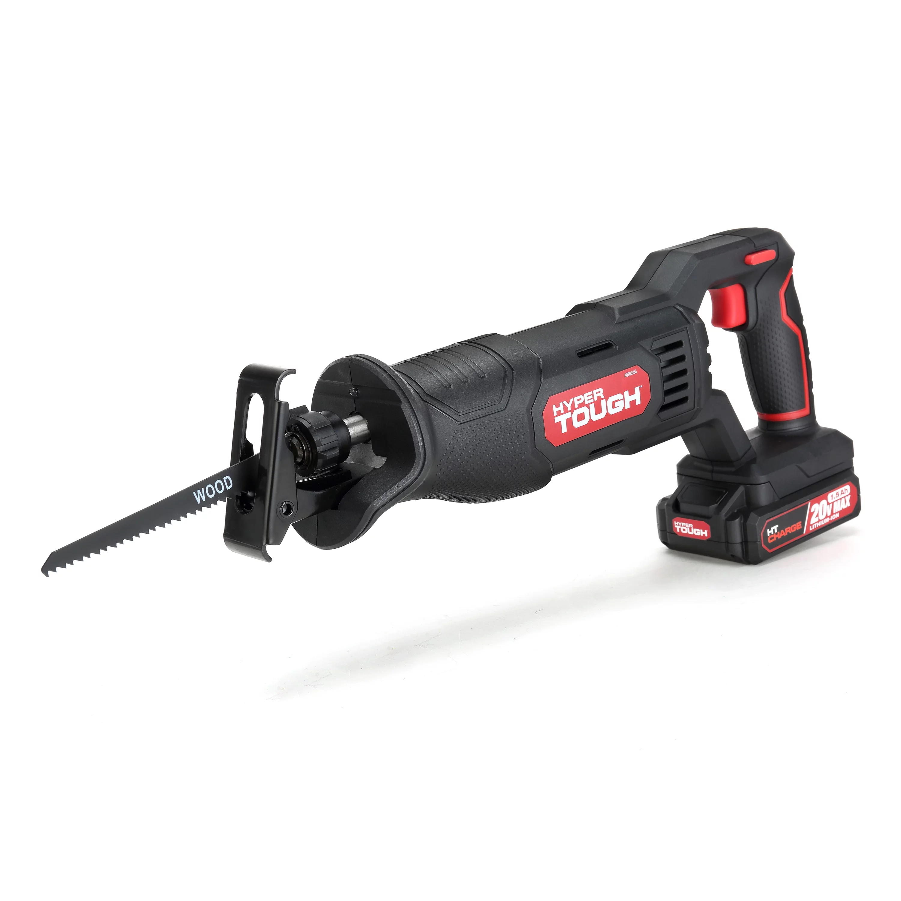 Hyper Tough 20V Max Lithium-ion Cordless Reciprocating Saw, Variable Speed, Keyless Blade Change, with 1.5Ah Lithium-Ion Battery and Charger, Wood Blade and LED Light - Inhomebuy