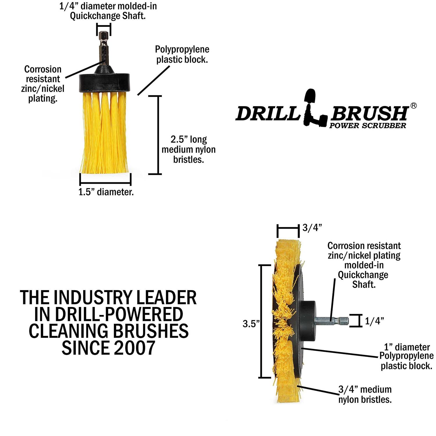 Drillbrush Power Scrubber Non-Skid Deck Brush - Inhomebuy
