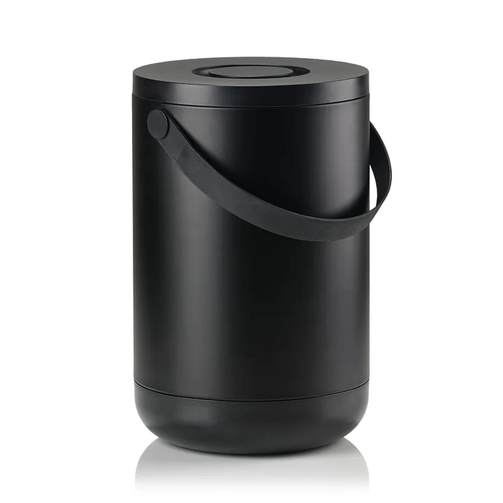 Waste Bin Circular 22L Black - Inhomebuy