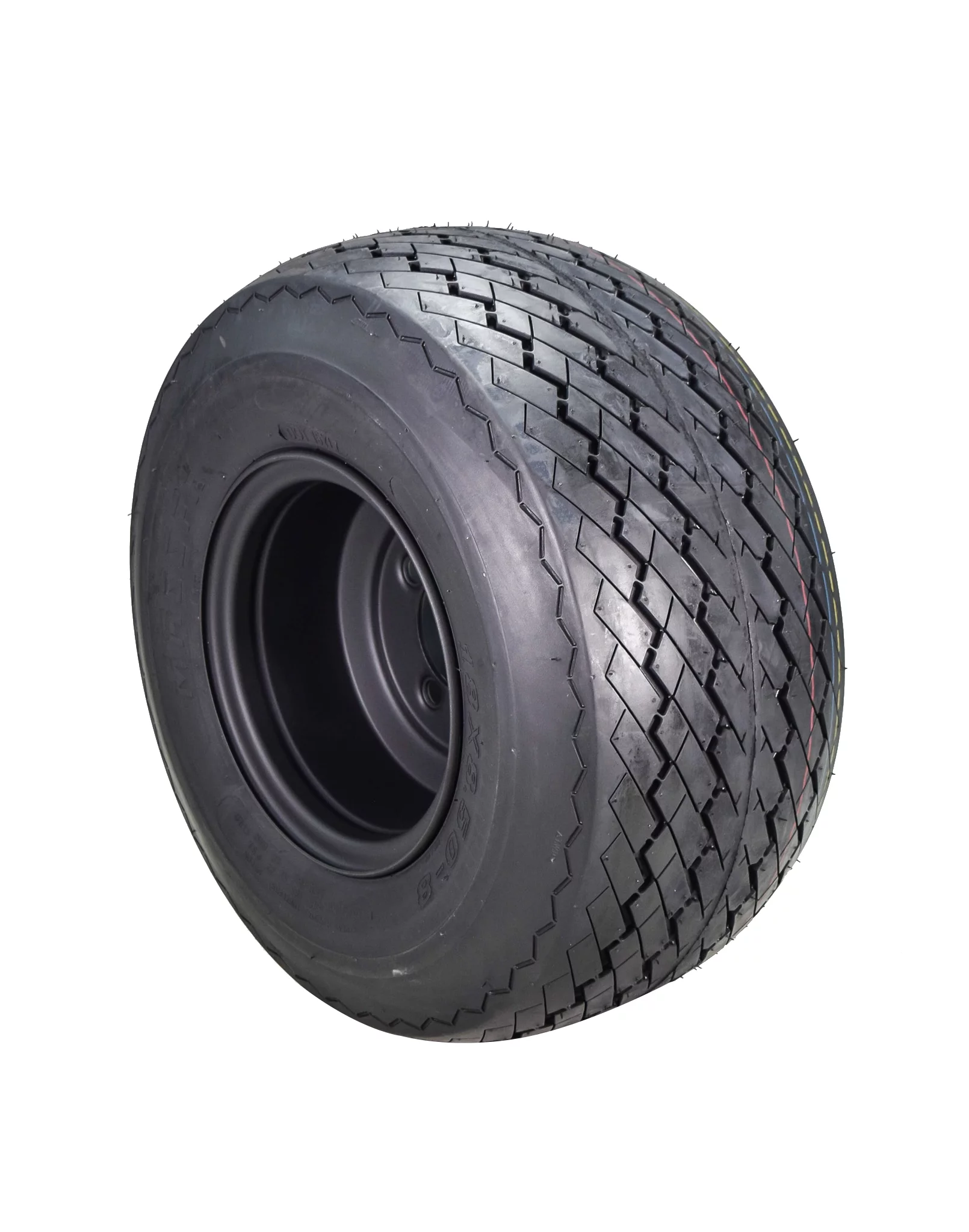 MASSFX 18x8.5-8 Golf Cart, Turf, Lawn & Garden Tire 4 Ply & 4/4 Matt Black Wheel Assembled Kit 18x8.5x8 - Inhomebuy