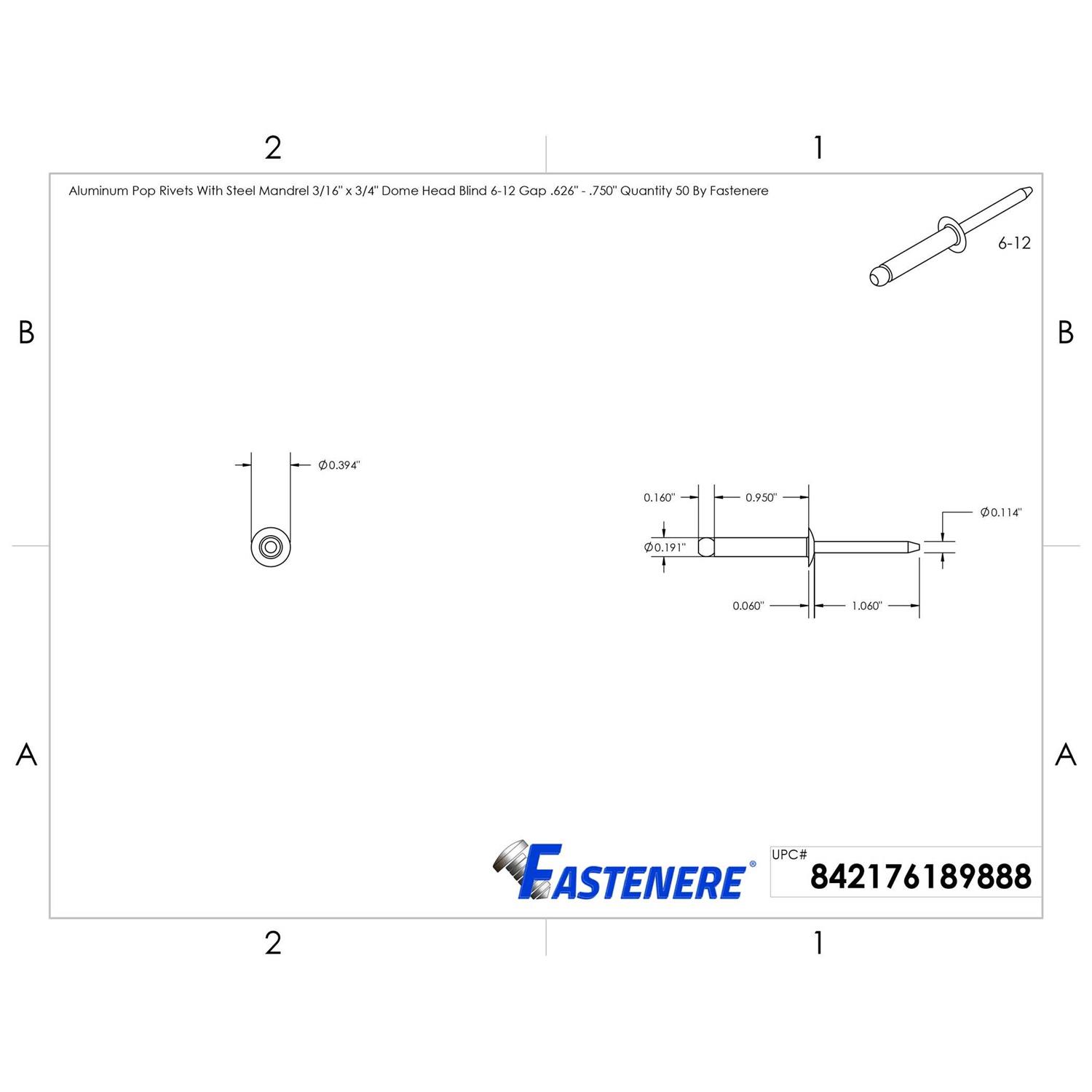 Dome Head Pop Rivets Steel 100 - Inhomebuy