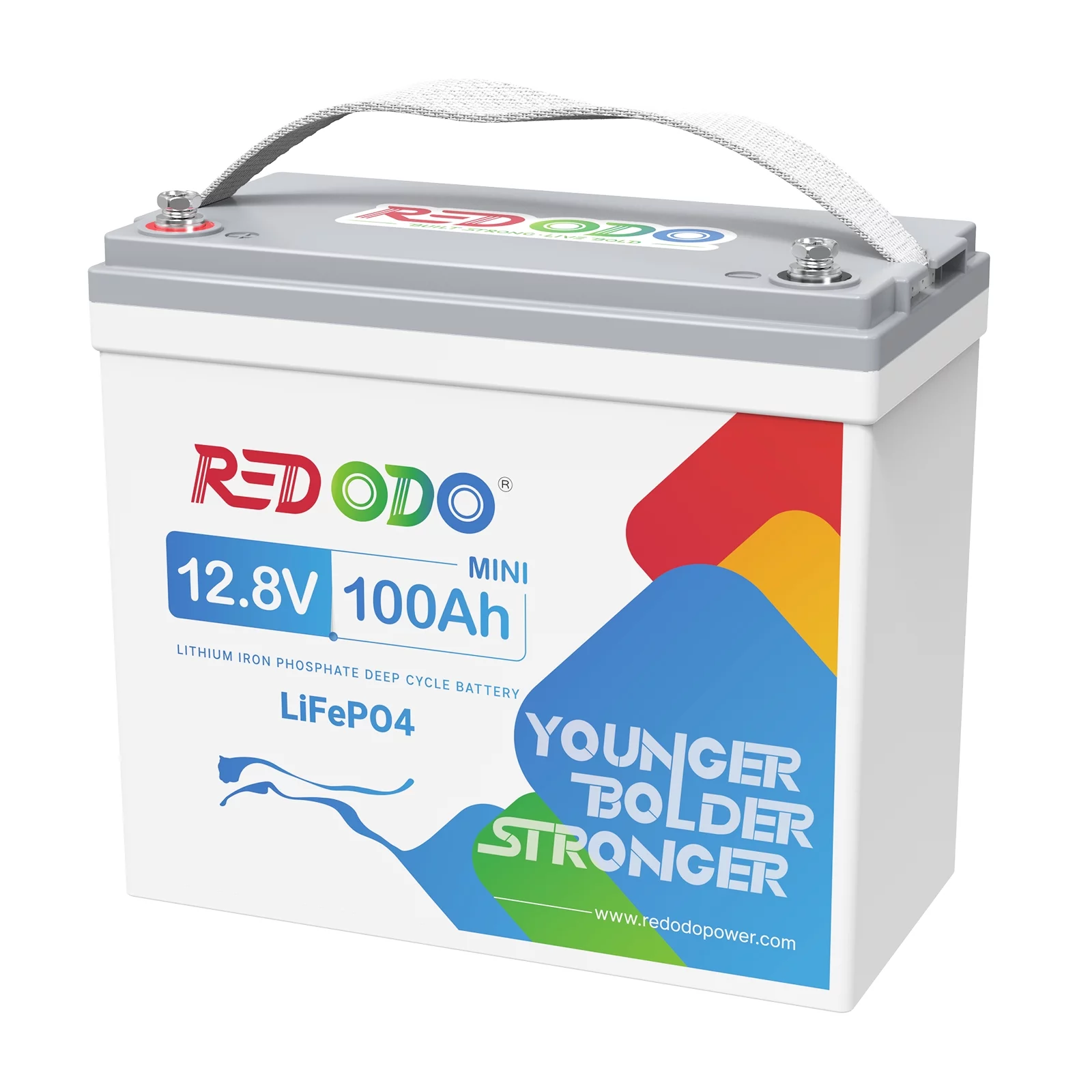 Redodo 12V 100Ah Mini LiFePO4 Deep Cycle Lithium Battery with 100A BMS for RV Boat - Inhomebuy