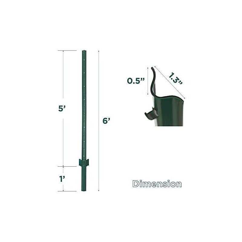 Vasgor Sturdy Duty Metal Fence Post Garden U Post for Fencing - Inhomebuy