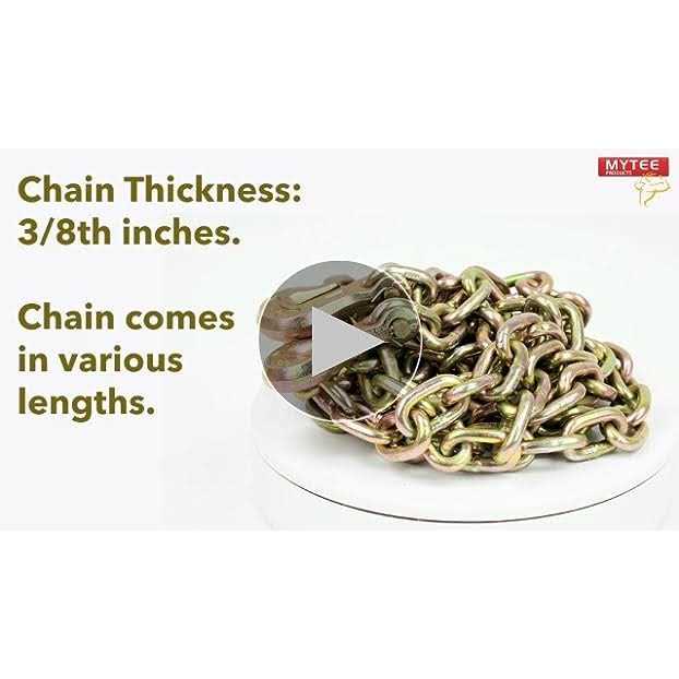 Mytee Products 5/16 inch x 6′ Long Shank J Hook Tow Chain w. RTJ Cluster & Grab Hook - Inhomebuy