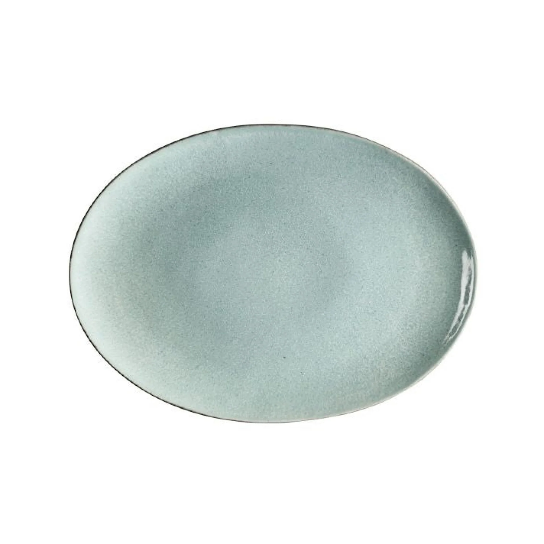 Stoneware Dish 34x45 cm Grey, Light Blue - Inhomebuy
