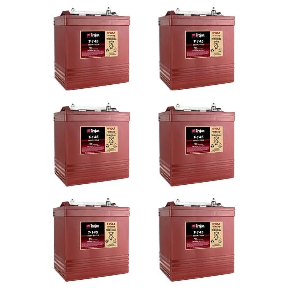 Trojan T145 6 Volt, 260 AH Deep Cycle Battery - 6 Pack - Inhomebuy
