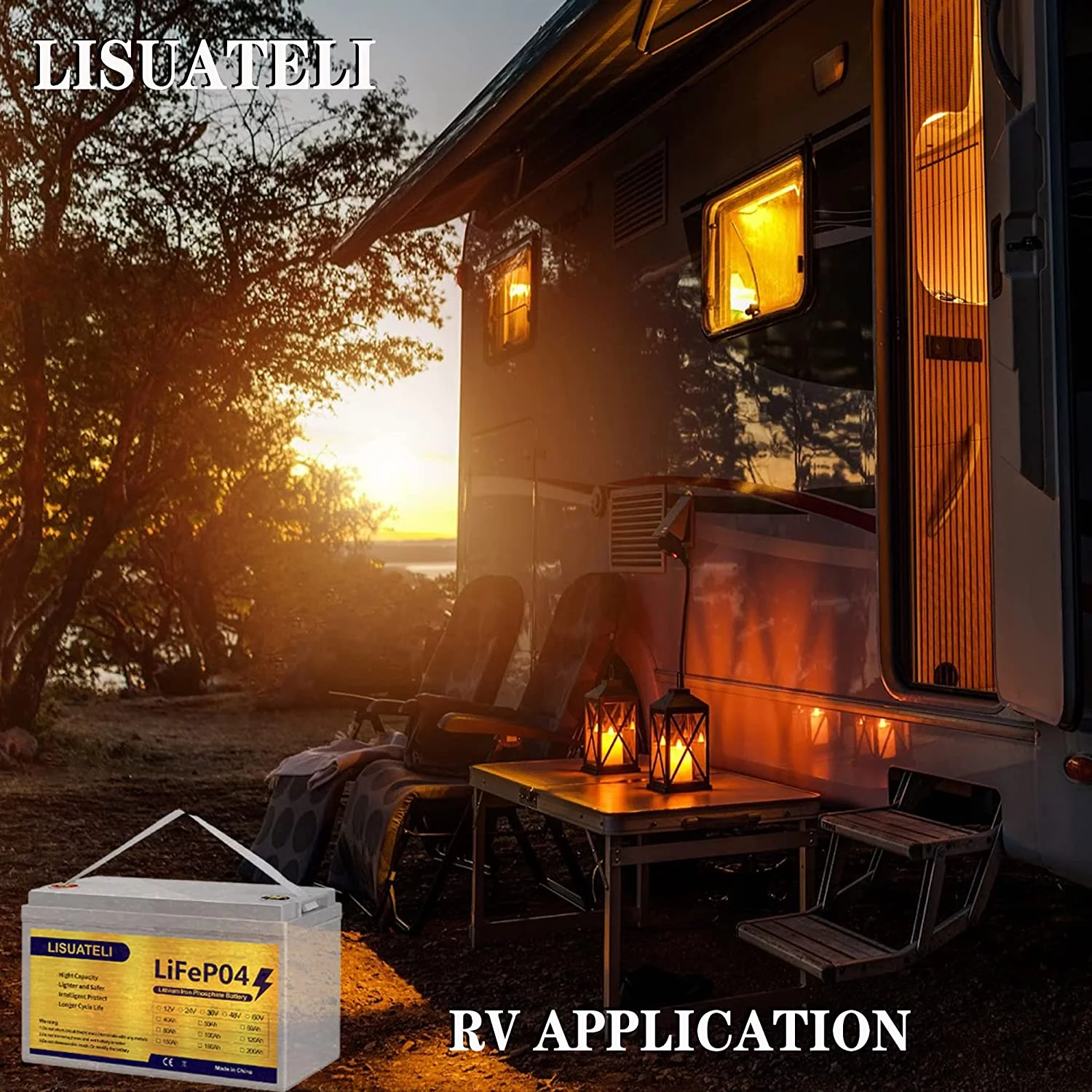 LISUATELI 12V 100Ah Lifepo4 Lithium Batteries Up to 3000-7000 Deep Cycles for Golf Cart Solar RV Camper Marine Battery - Inhomebuy