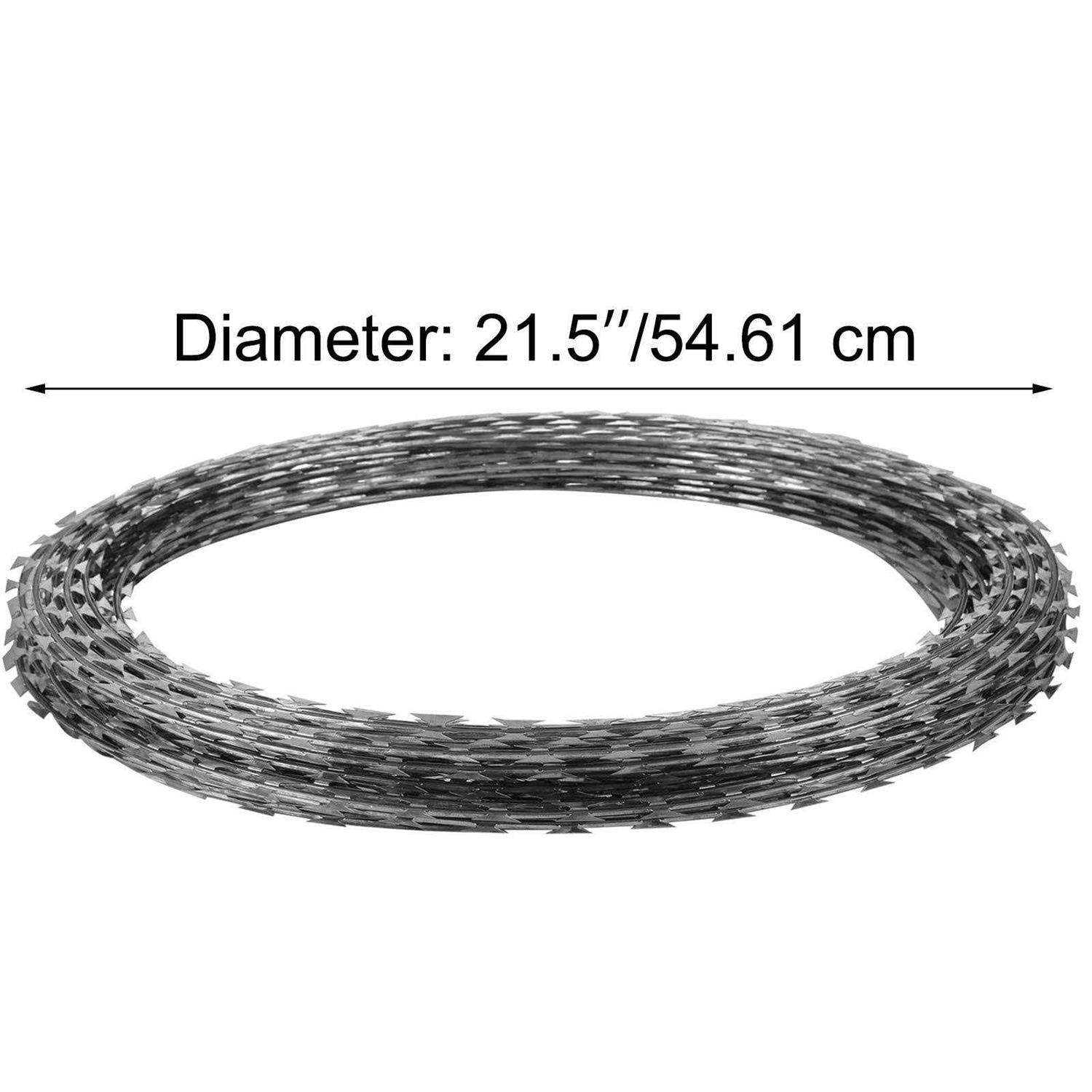 Orangea Razor Wire Galvanized Barbed Wire Razor Ribbon Barbed Wire 18 inches - Inhomebuy