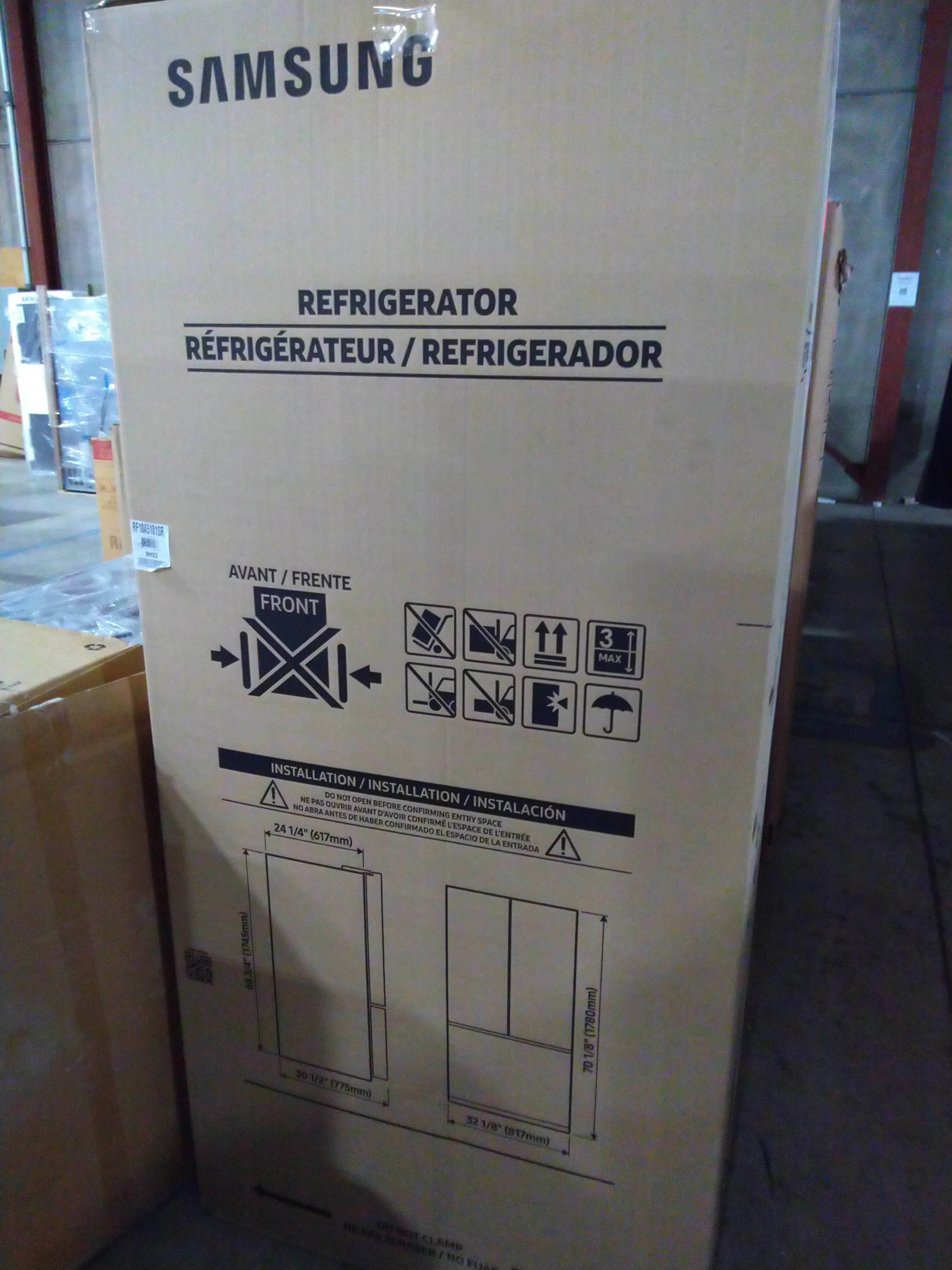 Samsung 33 in. 17.5 cu. ft. Stainless Steel Counter Depth French Door Refrigerator - RF18A5101SR/AA - Inhomebuy