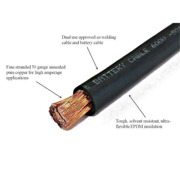 WindyNation Black Red Welding Cable - Inhomebuy