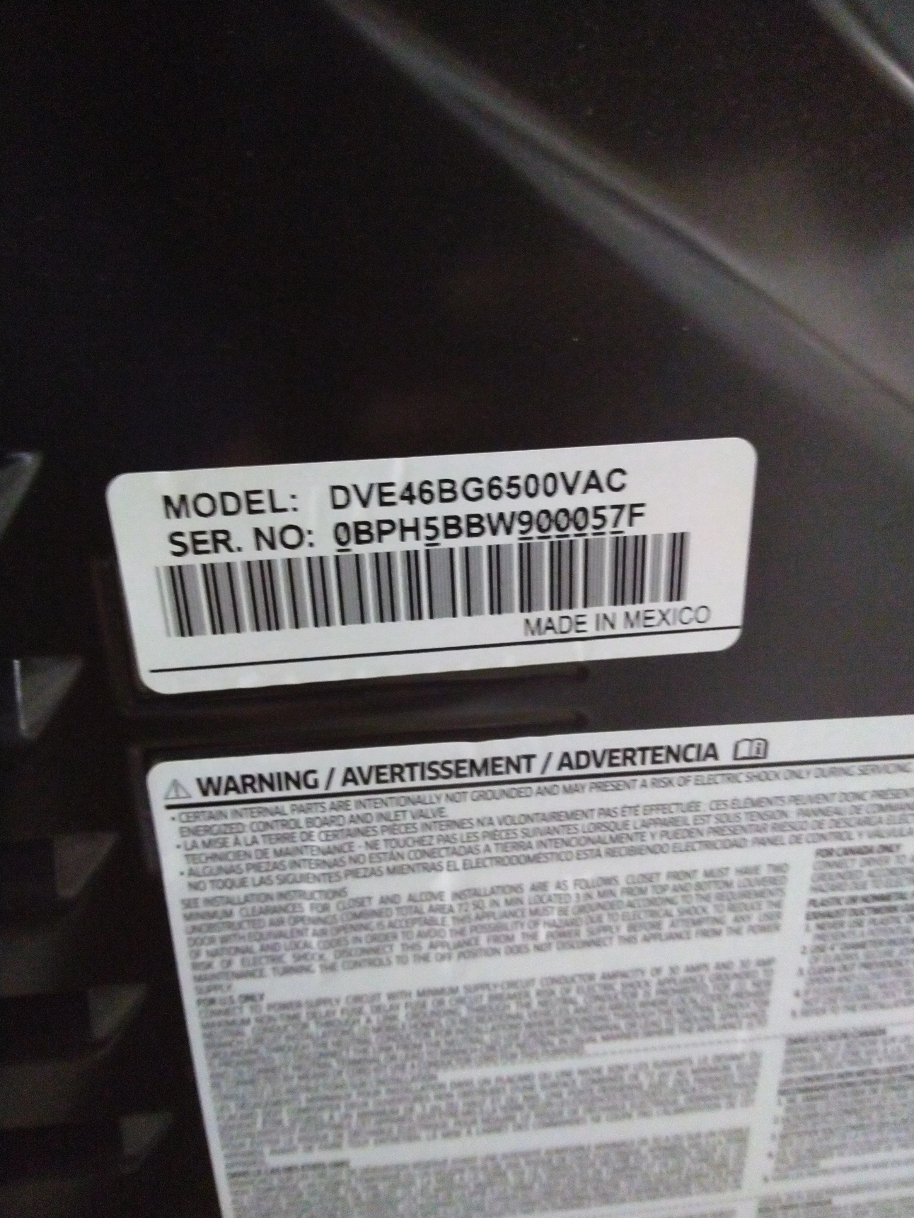 Samsung Reversible Side Swing Door Stackable Electric Dryer - DVE51CG8005VAC - Inhomebuy