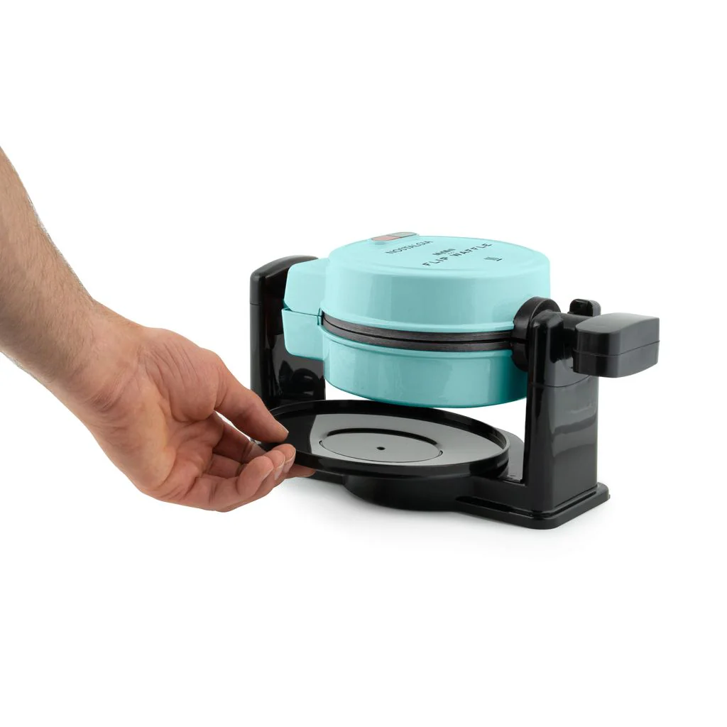 MyMini Flip Belgian Waffle Maker, Aqua - Inhomebuy