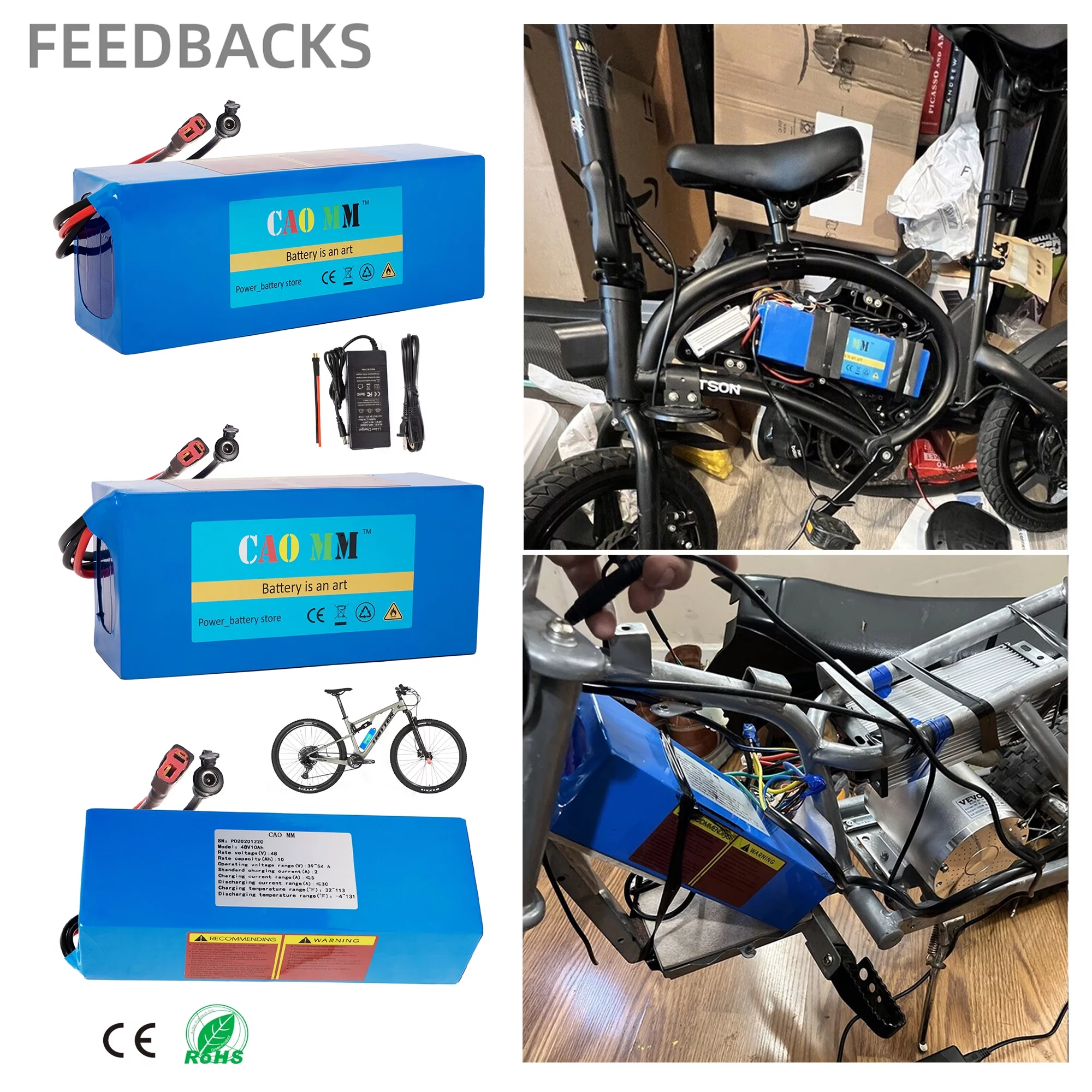 48V 8Ah Lithium Battery 30A BMS 48V Battery with Charger for 750W Electirc Tricycle Motor - Inhomebuy