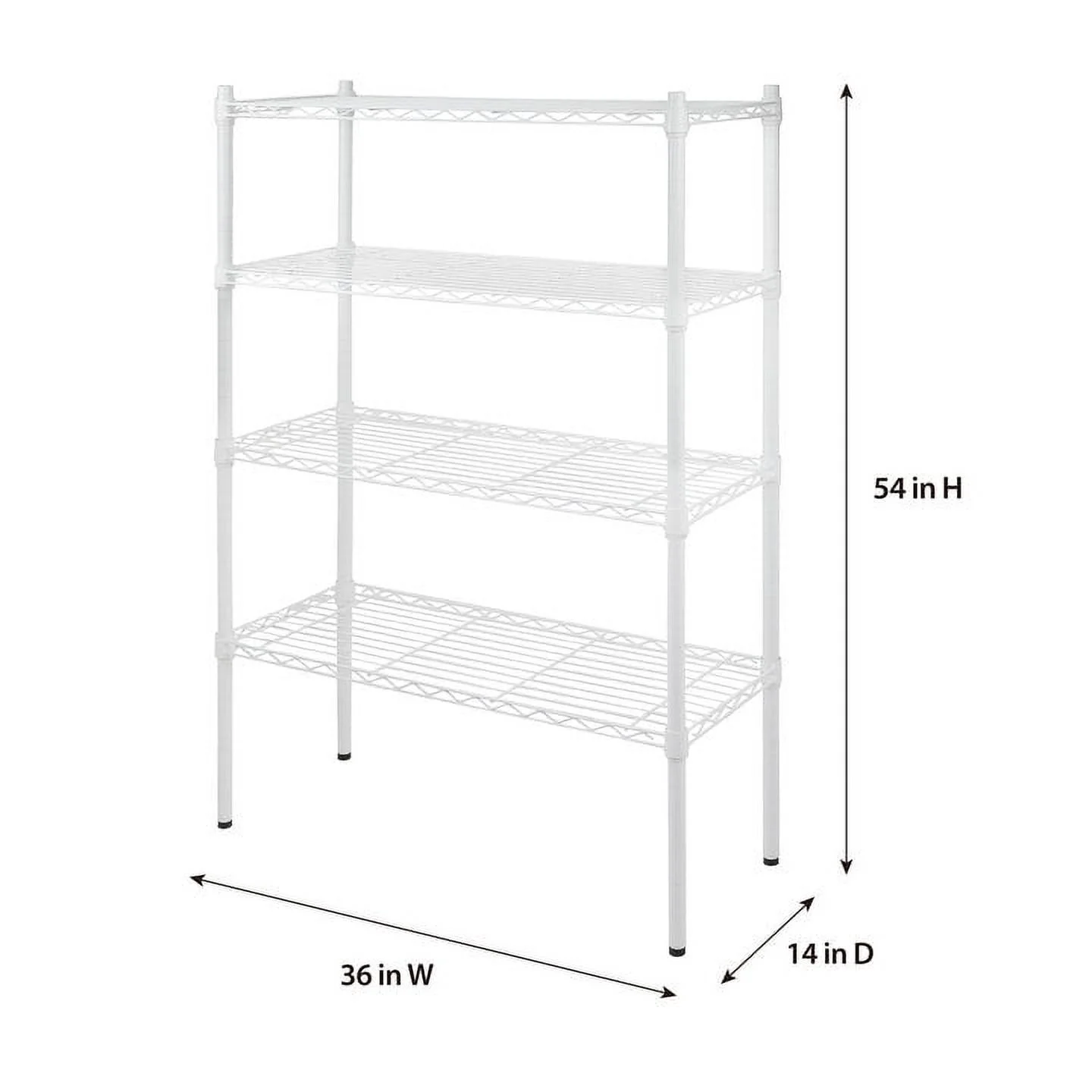 Hyper Tough 4-Tier Wire Shelf Unit, White, Garage Storage, Storage Rack, Adult - Inhomebuy