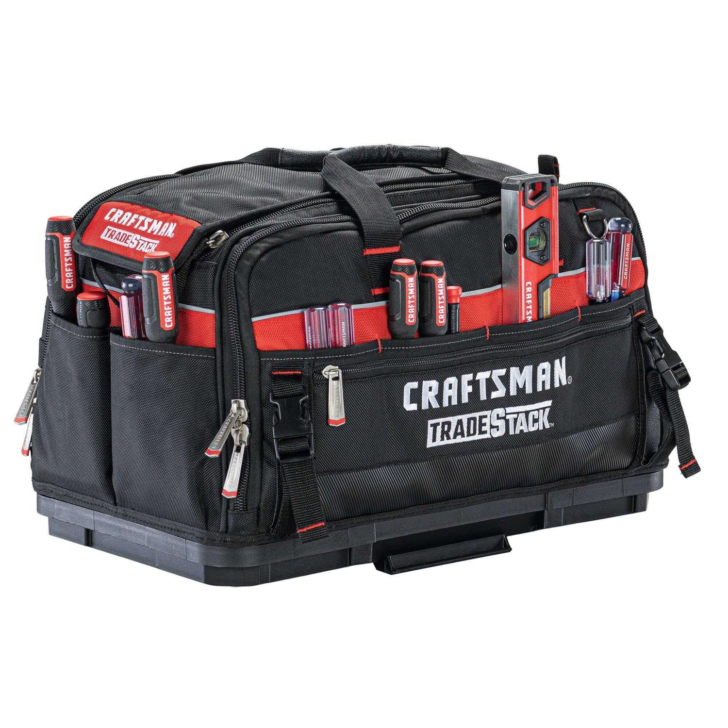 CRAFTSMAN TradeStack System Tower 22-in Black Plastic Wheels Lockable Tool Box - Inhomebuy