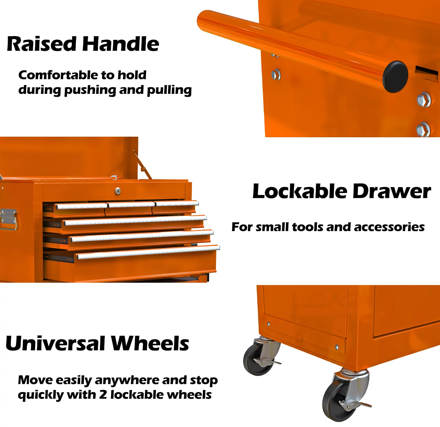 8-Drawer Tool Chest High Capacity Rolling Tool Chest with Wheels and Drawers Rolling Tool Box with Lock, Removable Tool Cabinet Storage for Warehouse Garage Workshop, Blue - Inhomebuy