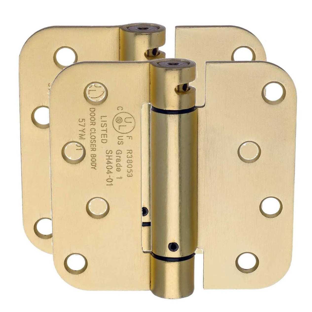 Dynasty Hardware 4 inch Spring Loaded Door Hinge Self Closing with 5/8 Radius Corners - Inhomebuy
