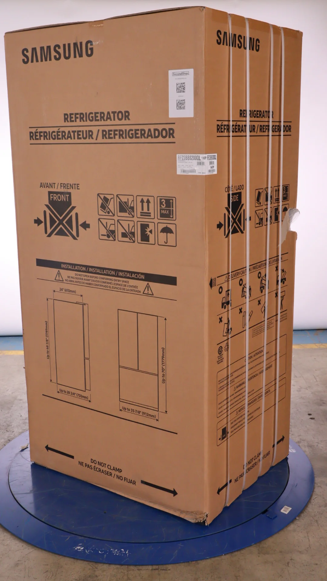 SAMSUNG BESPOKE 36 IN. 22.9 CU. FT. STAINLESS STEEL 4 DOOR FRENCH DOOR COUNTER DEPTH REFRIGERATOR WI - Inhomebuy