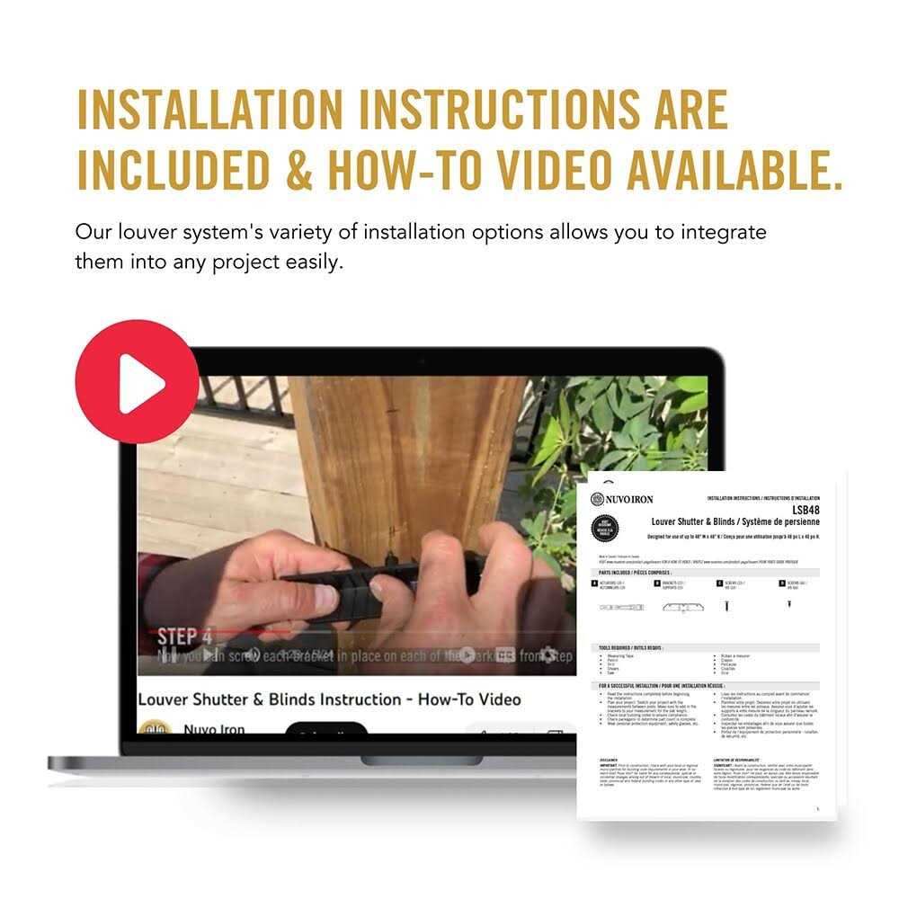 Nuvo Iron Louver System Black LSB48 - Inhomebuy