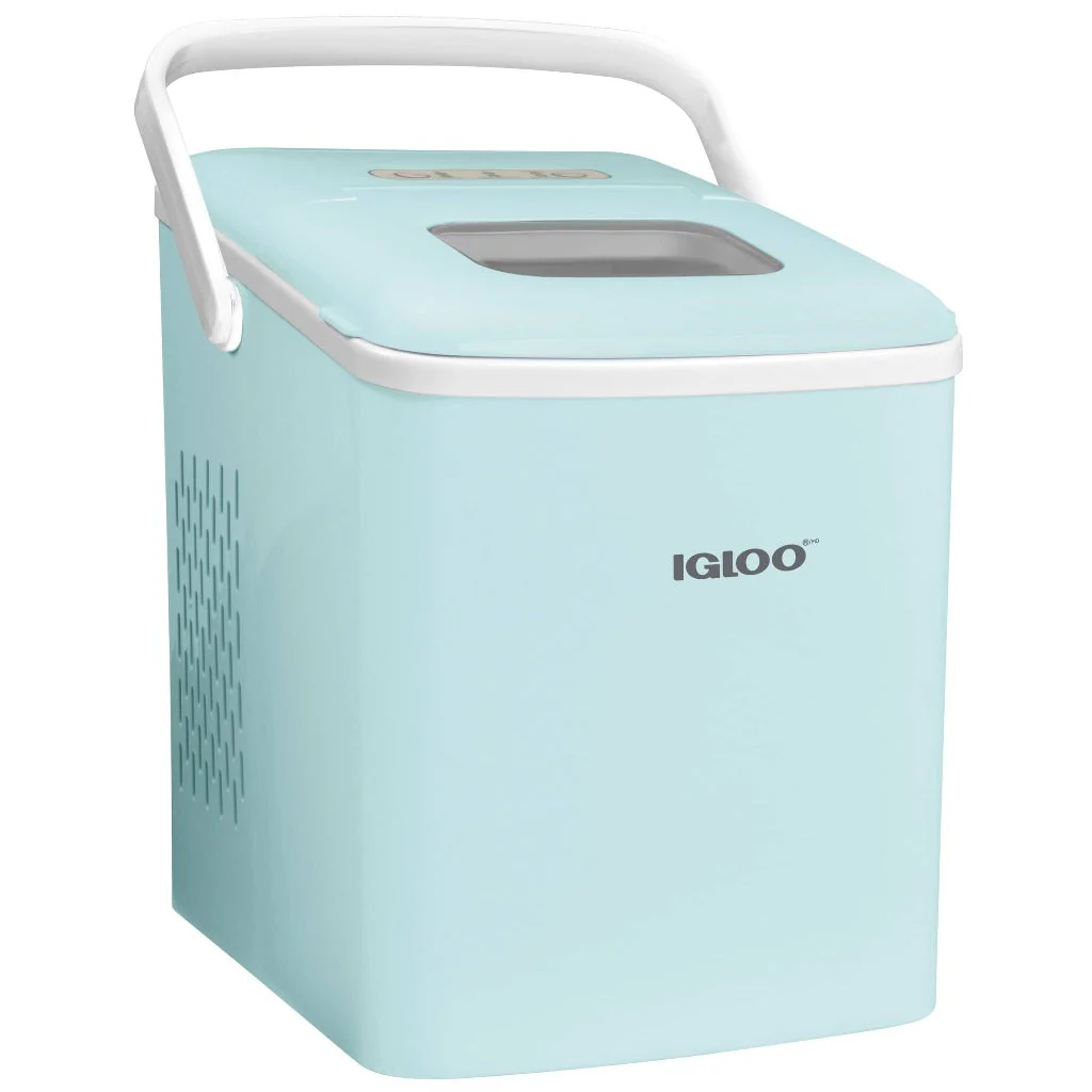IGLOO® 26-Pound Automatic Self-Cleaning Portable Countertop Ice Maker Machine With Handle, Aqua - Inhomebuy