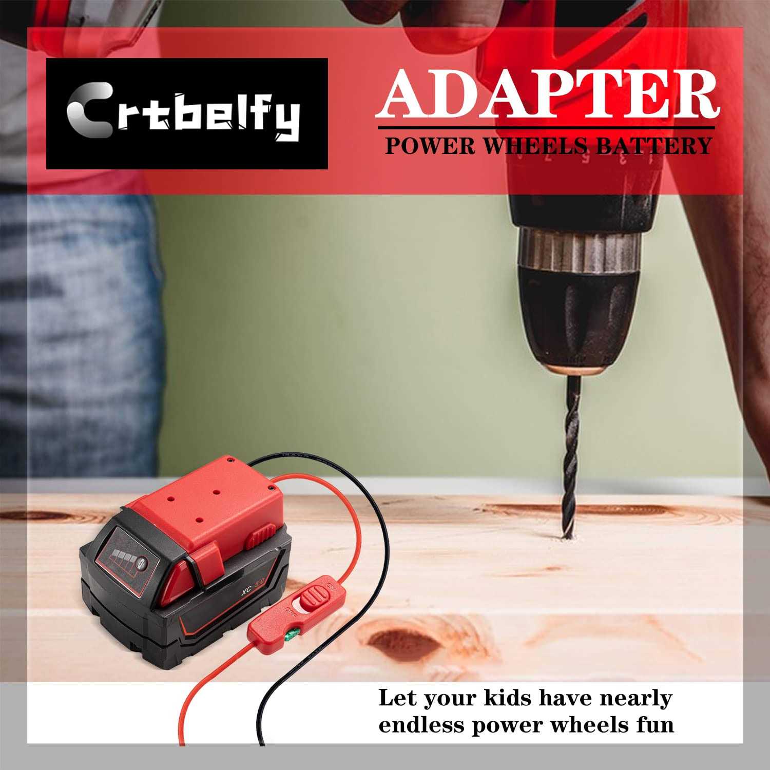 Upgraded M12 Battery Adapter for Milwaukee 12V Battery Adapter All-in-one Design of The Fuse and Switch Power Wheel Adapter for Milwaukee M12 - Inhomebuy