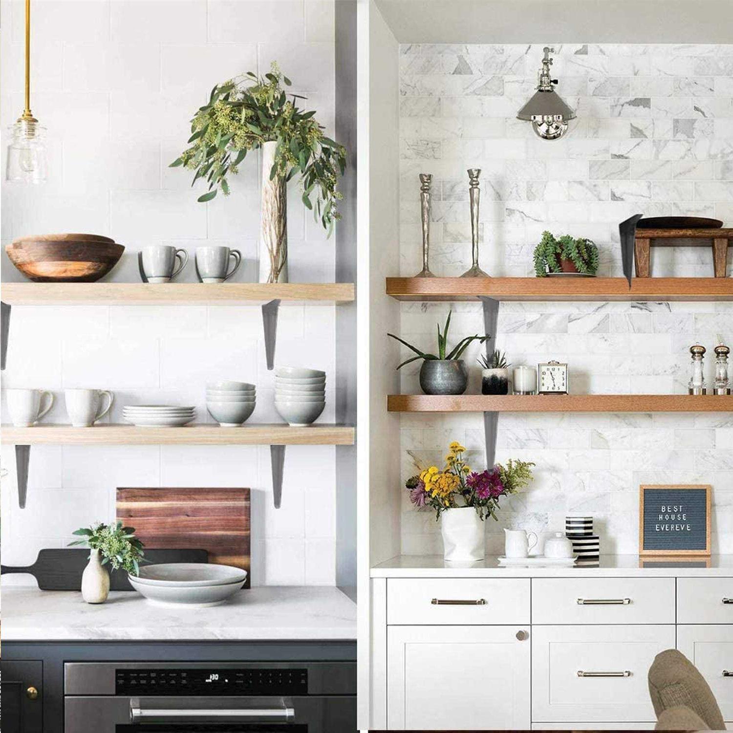 Wideskall Metal Wall Corner Angle Shelving Shelf Brackets - Inhomebuy