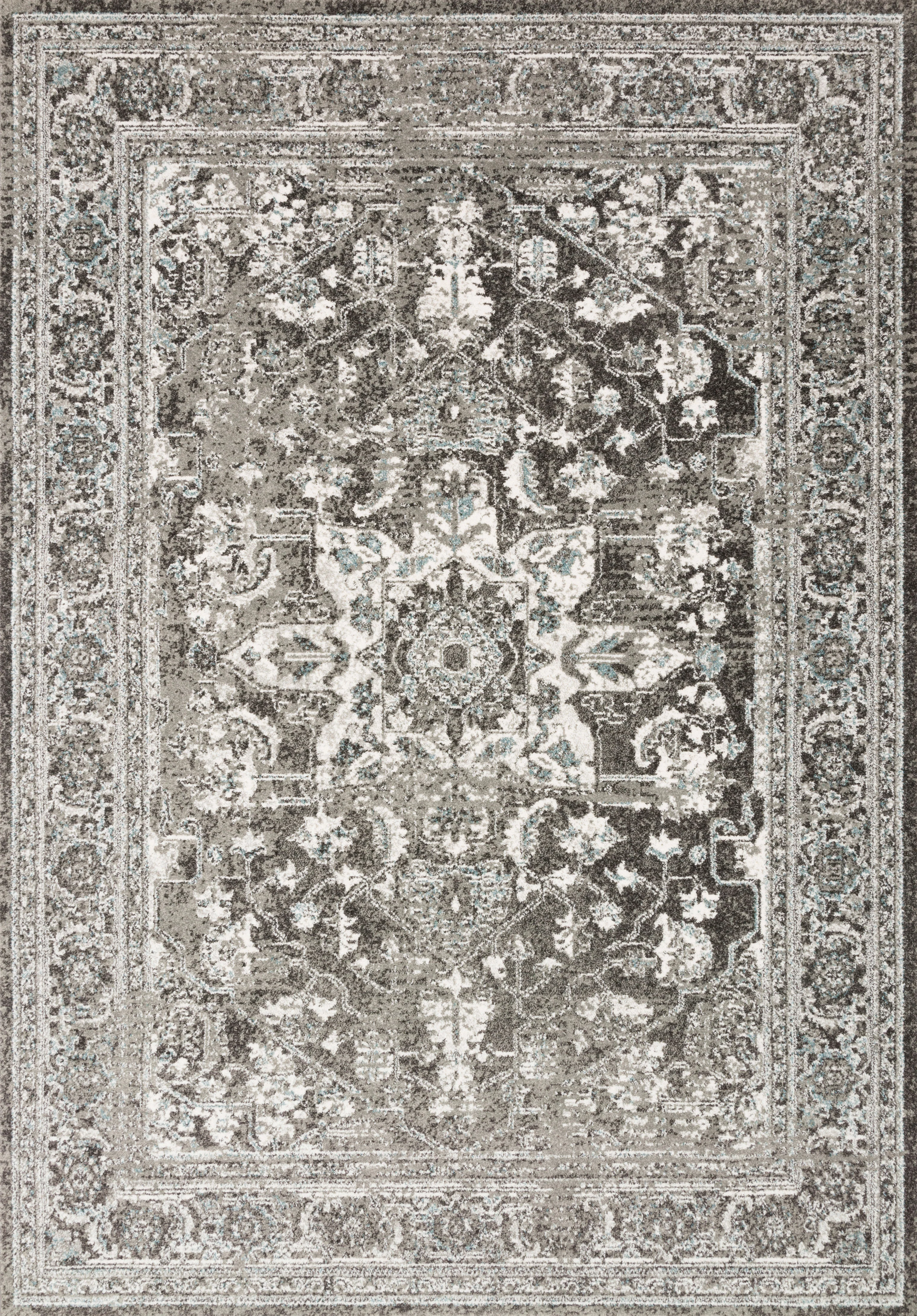 Loloi Rugs Joaquin Collection Rug in Charcoal, Ivory - 11'6