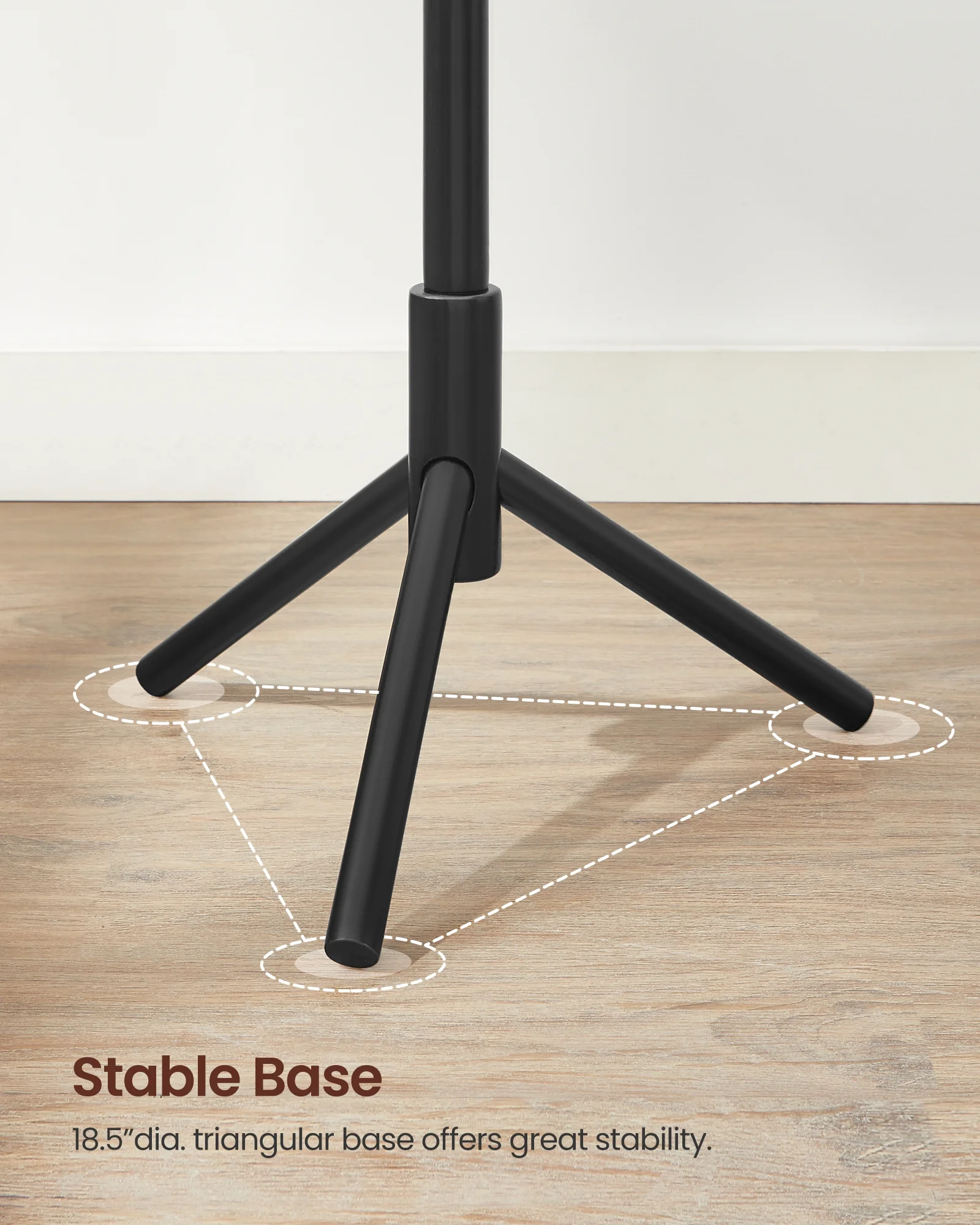 VASAGLE Coat Rack Solid Wood Free Standing Coat Rack Tree-Shaped Coat Rack with 8 Hooks for Clothes Hats Bags for Living Room Bedroom Dark Walnut - Inhomebuy