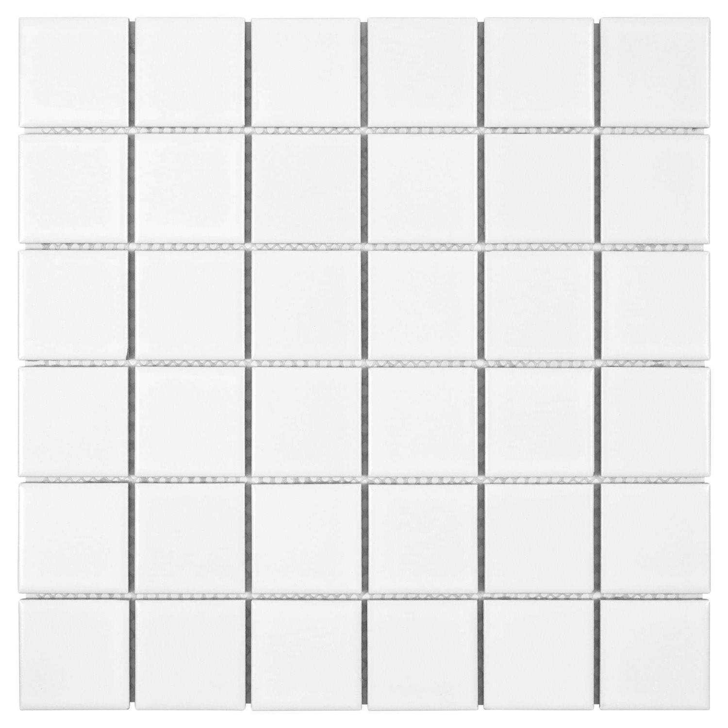 MosaicTileOutlet Traditional 2×2 Gray Square Matte Porcelain Mosaic Tile - Inhomebuy