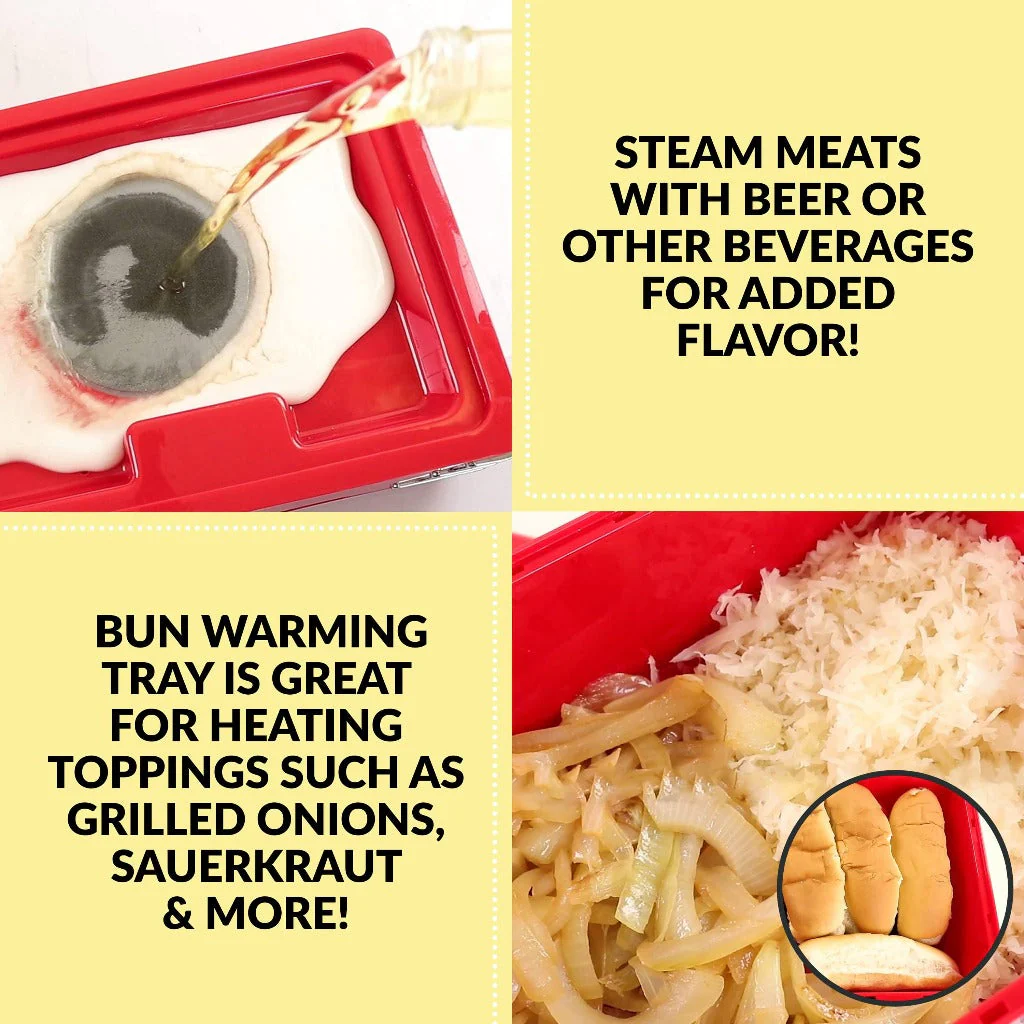 Large Diner Style Hot Dog Steamer - Inhomebuy