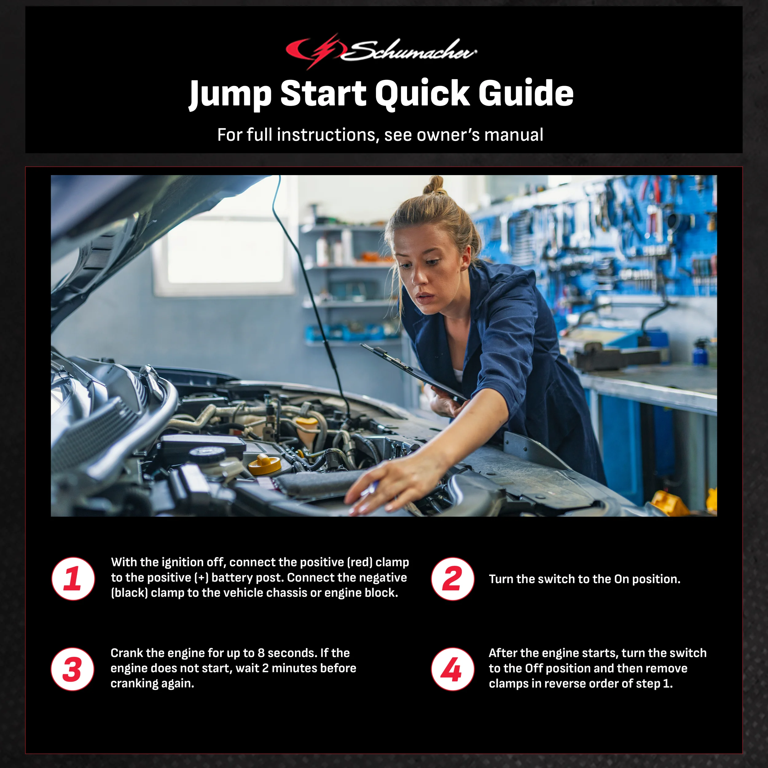 Schumacher SJ1427 6-in-1 Portable Power Station, 1500A Jump Starter, 150-PSI Compressor – New in Box - Inhomebuy