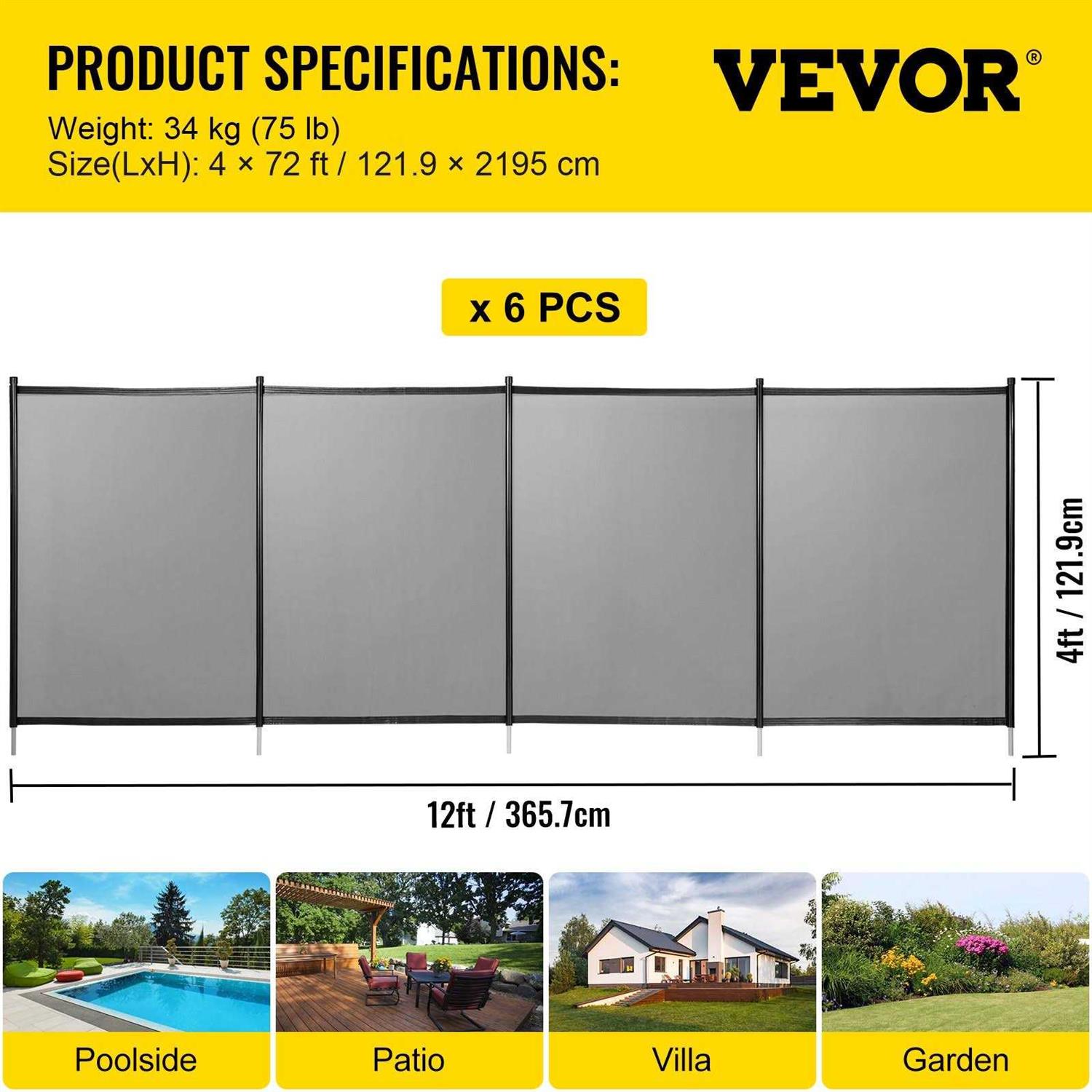 VEVOR Pool Fence for Inground Pools Pool Fence Removable DIY Pool Fencing KCXYCWL - Inhomebuy