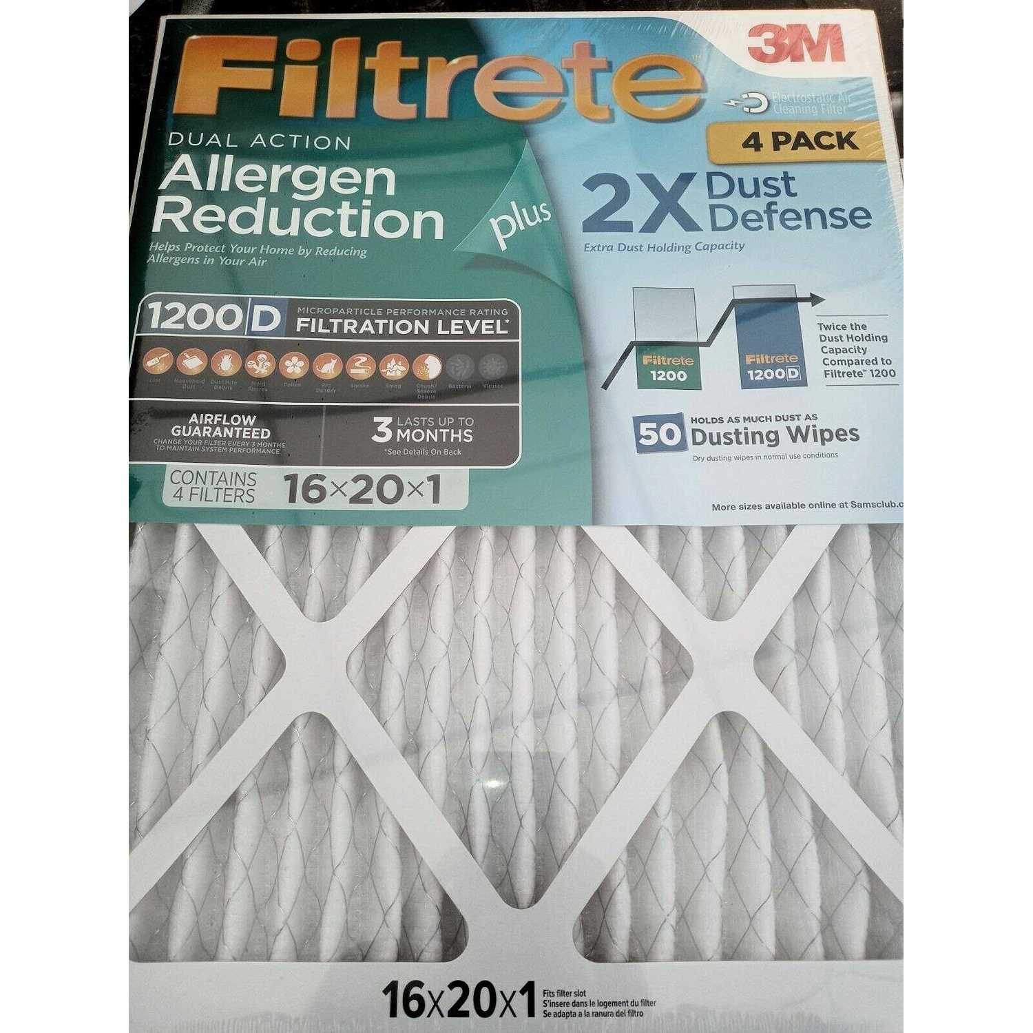 Filtrete Dual-Action Micro Allergen Plus 2x Dust Defense Filter - Inhomebuy