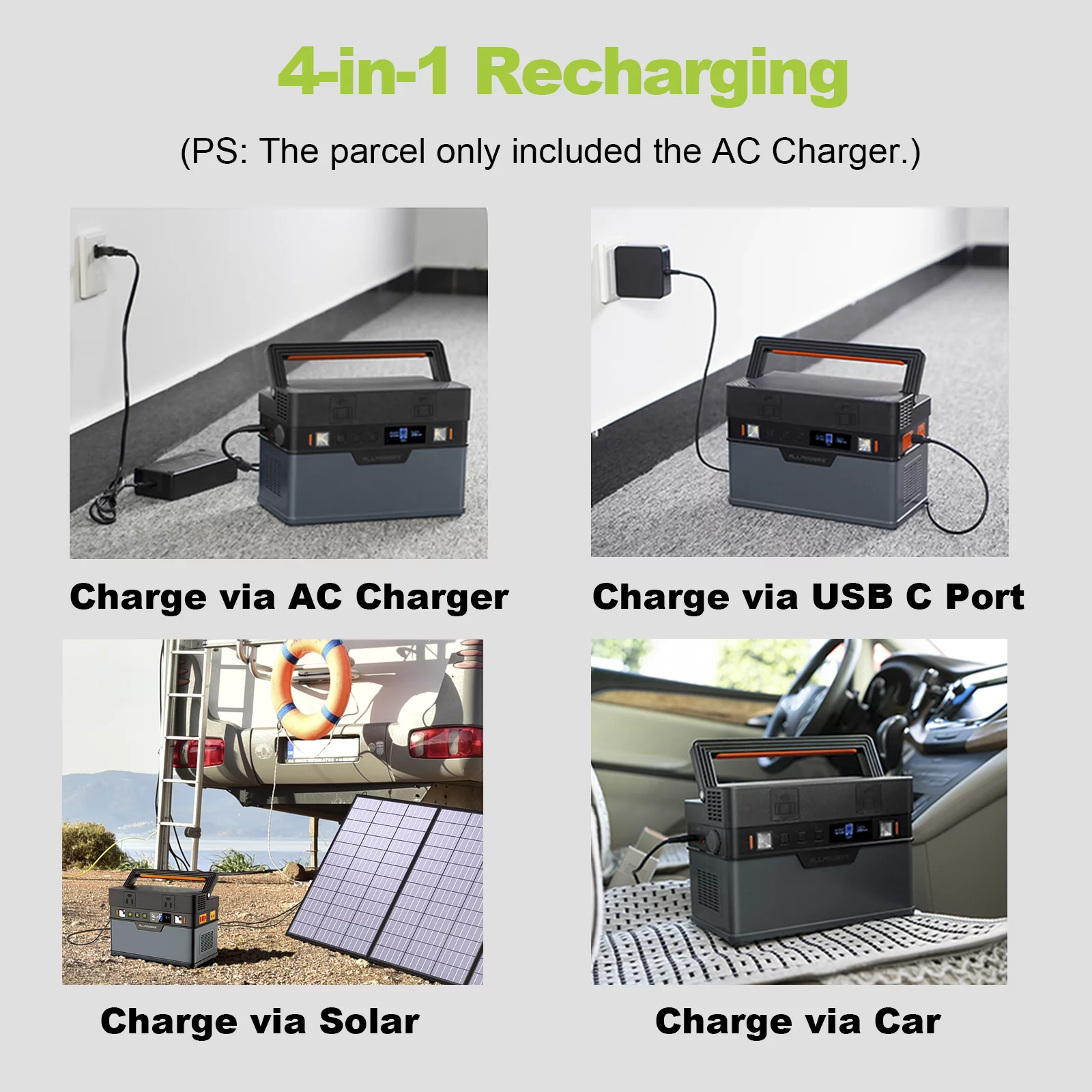 ALLPOWERS 288Wh 300W Portable Power Station with 100W Foldable Solar Panel, S300 Solar Generator Kit, Backup Battery for Camping Travel off-Grid [Shipping Separately] - Inhomebuy