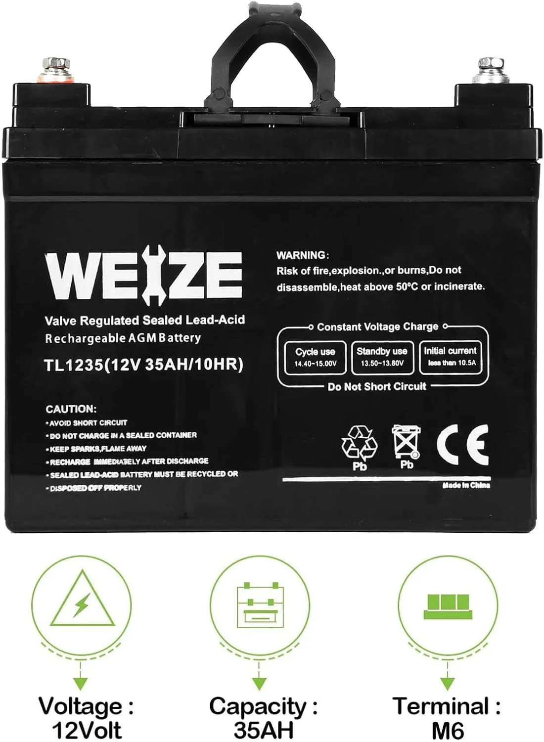 1Autodepot 12V 35AH Deep Cycle Battery for Scooter Pride Mobility Jazzy Select Electric Wheelchair, Set of 2 - Inhomebuy