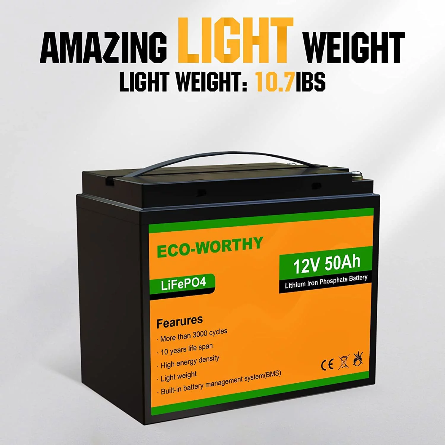 Eco-Worthy 12V 20AH Lithium Battery LiFePO4 Battery Deep Cycle for Outdoor Camping RV Boat Solar System - Inhomebuy