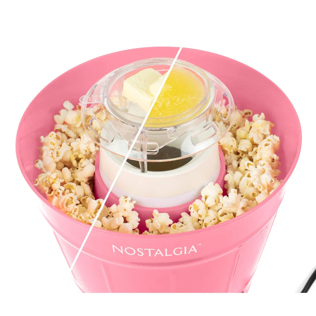 Hot Air Popcorn Maker and Bucket, Coral - Inhomebuy