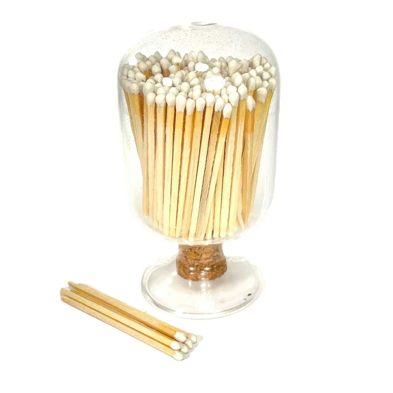 Decorative Glass Matches Cloche Includes Matches!!! & 3 Free Striker Strips!!! - Inhomebuy