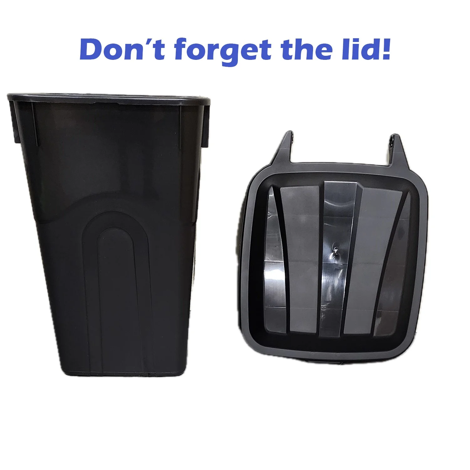 Hyper Tough 45 Gallon Wheeled Heavy Duty Plastic Garbage Can, Attached Lid, Black - Inhomebuy
