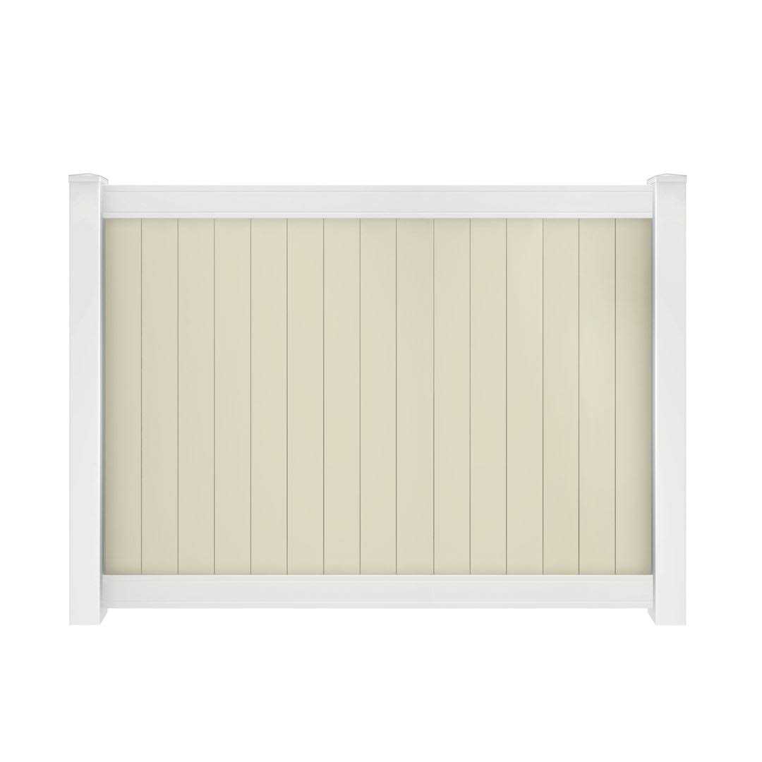Outdoor Essentials Pro-Series 6 ft. H x 8 ft. W Tan Vinyl Woodbridge Privacy Fence Panel - Inhomebuy