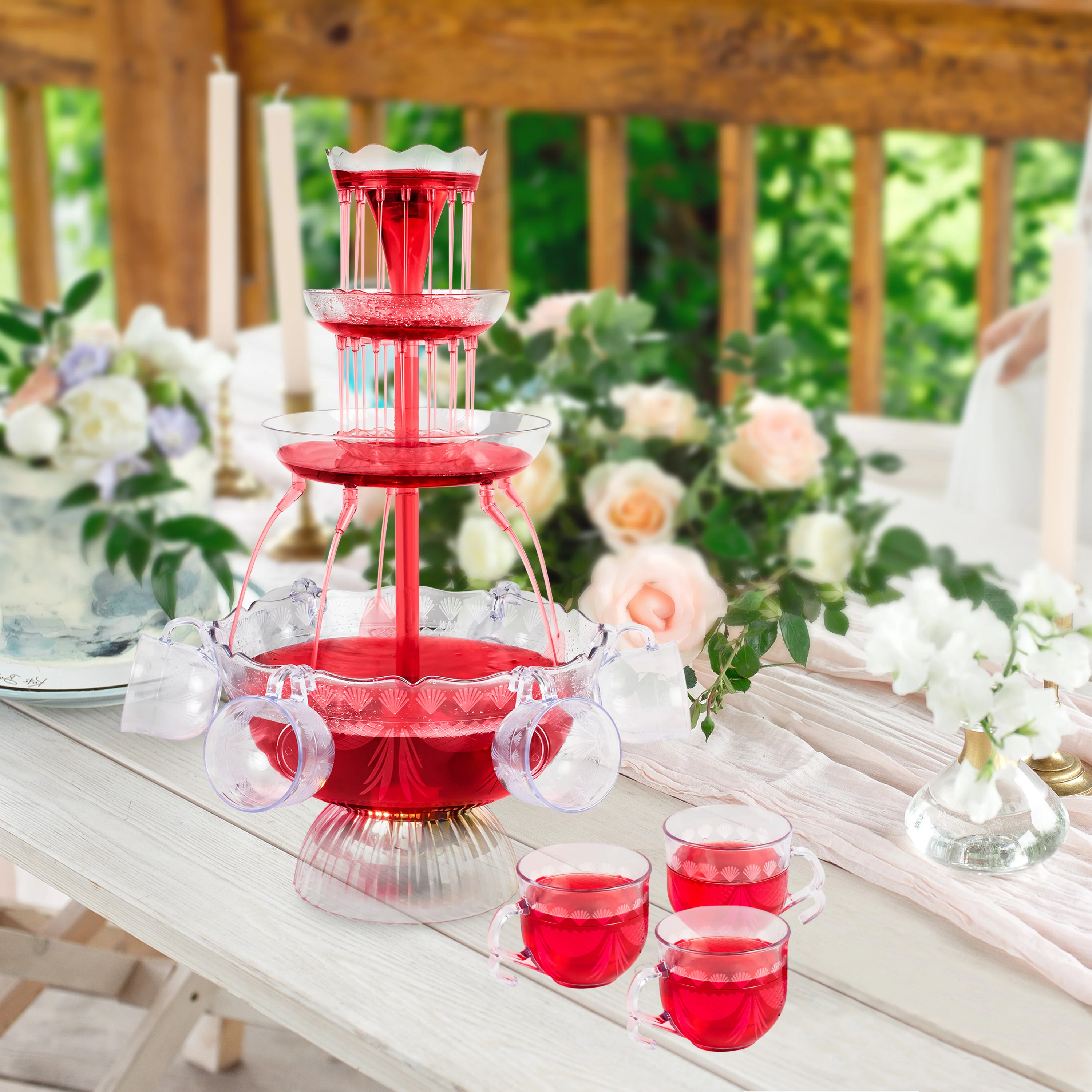 3-Tier Lighted Party Fountain - Inhomebuy