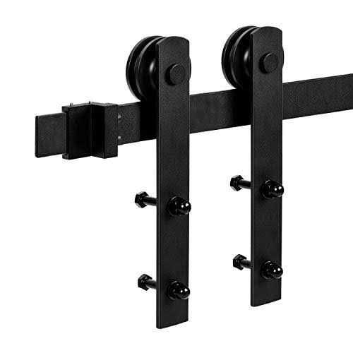 Easelife 8 Ft Heavy Duty Sliding Barn Door Hardware Track Kit,Basic J Pulley,Slide Smoothly Quietly,Easy Install - Inhomebuy
