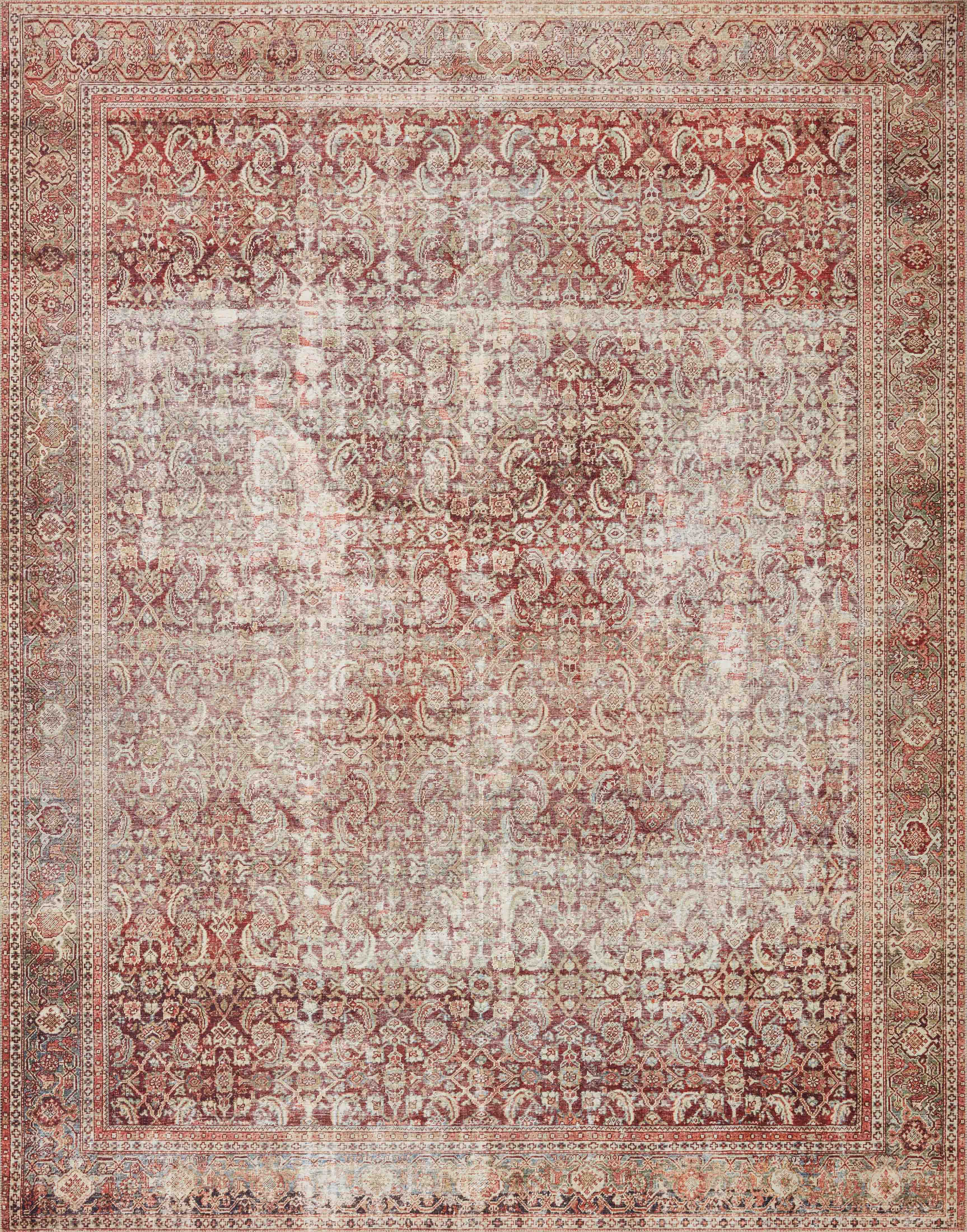 Loloi II Layla Collection Rug in Cinnamon, Sage - 9'0